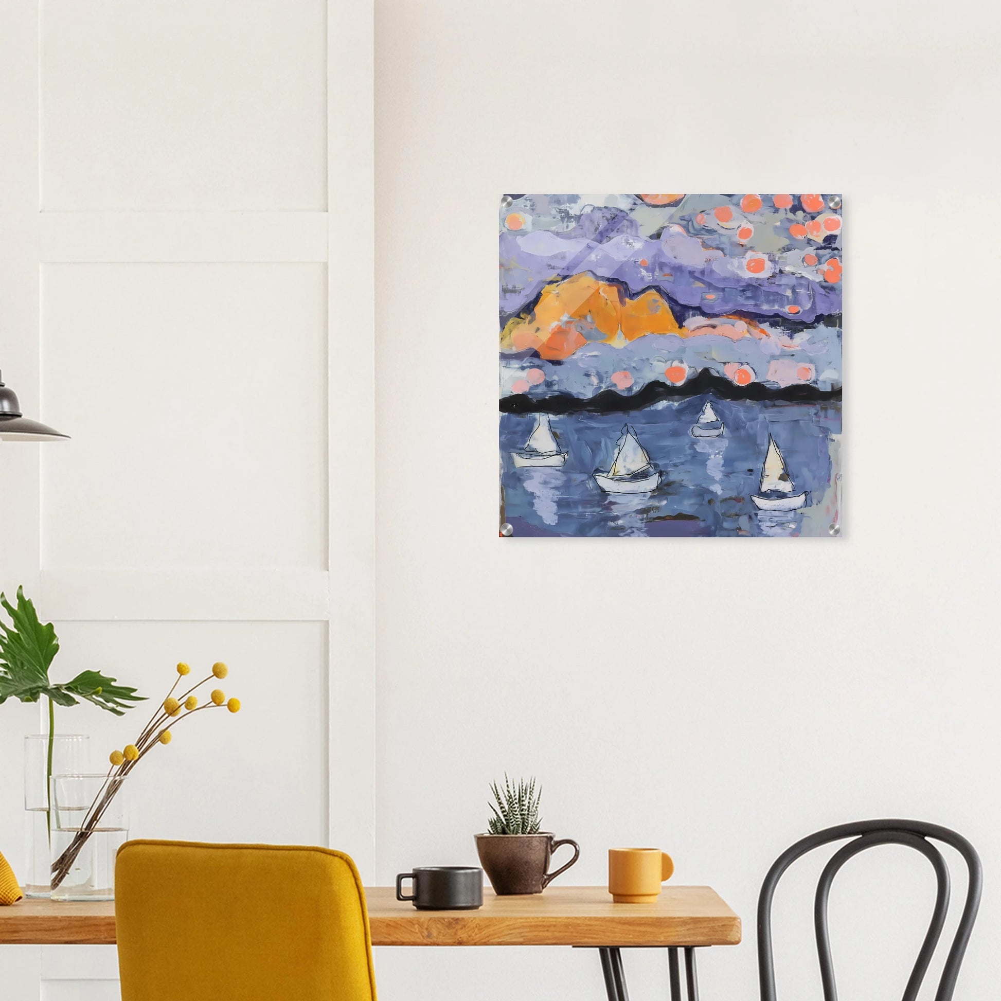 Voiles dans la Baie — tableau plexiglas — vue 7 — art mural STNCL