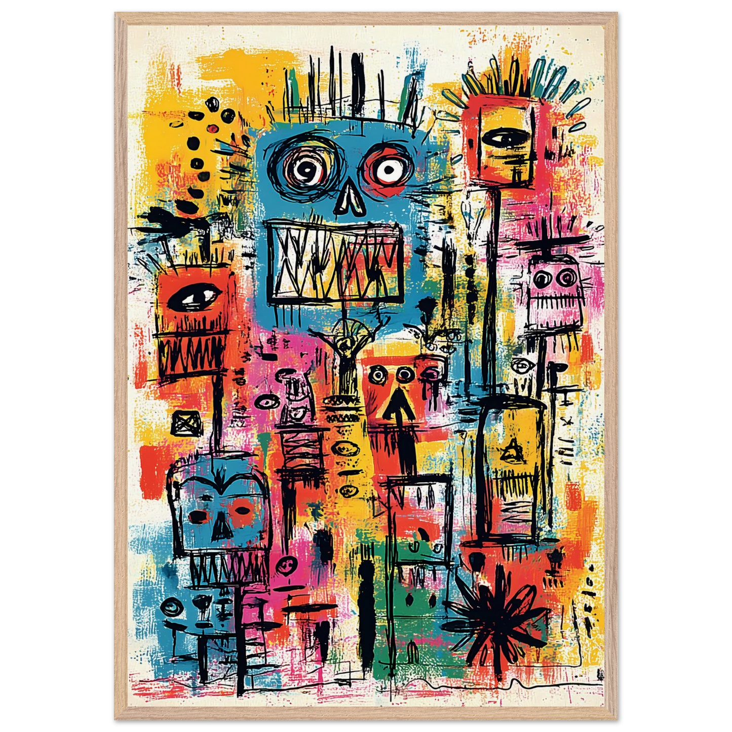 Totem des Esprits — tableau encadre bois — vue 6 — art mural STNCL