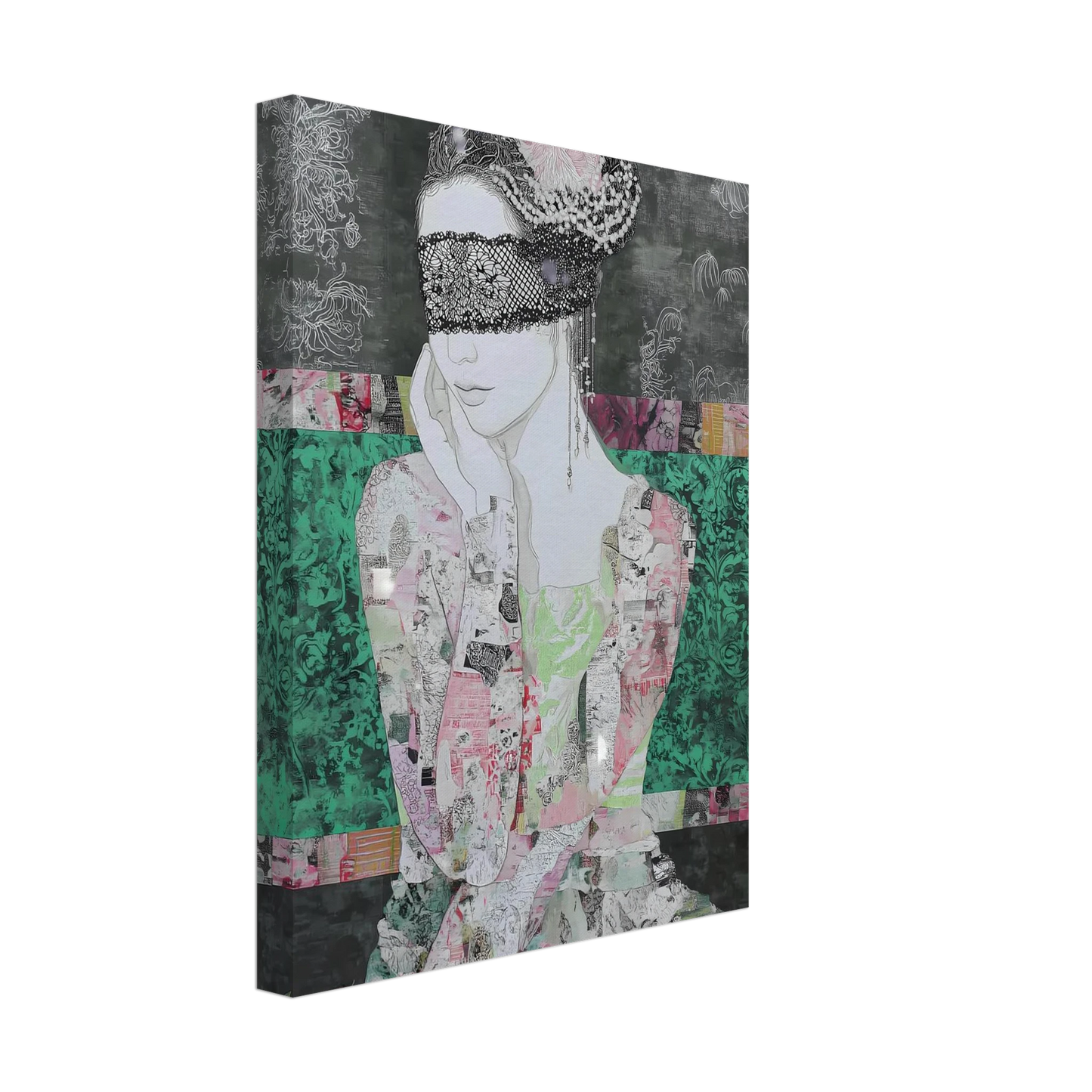 Dame de Dentelle — tableau sur toile — vue 4 — art mural STNCL