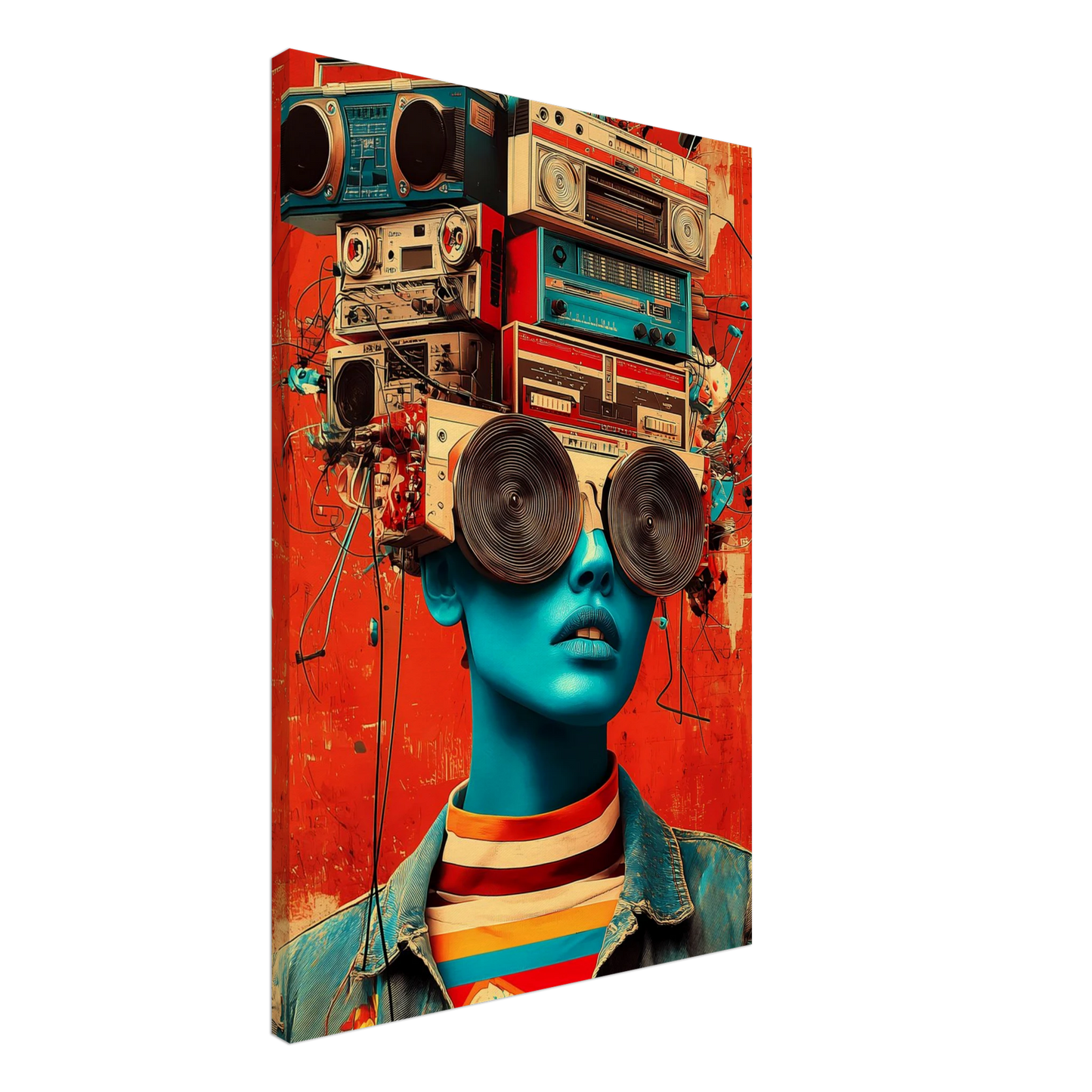 Tête à Musique — tableau sur toile — vue 2 — art mural STNCL