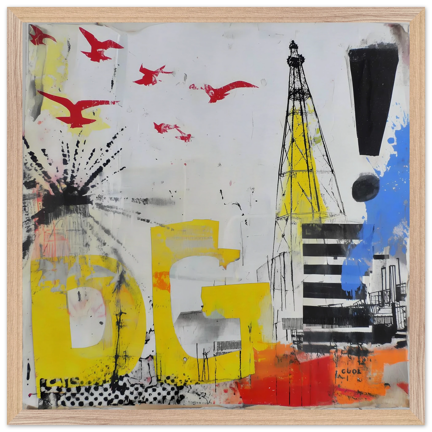 Le Grand Cri — tableau encadré bois — vue 3 — art mural STNCL