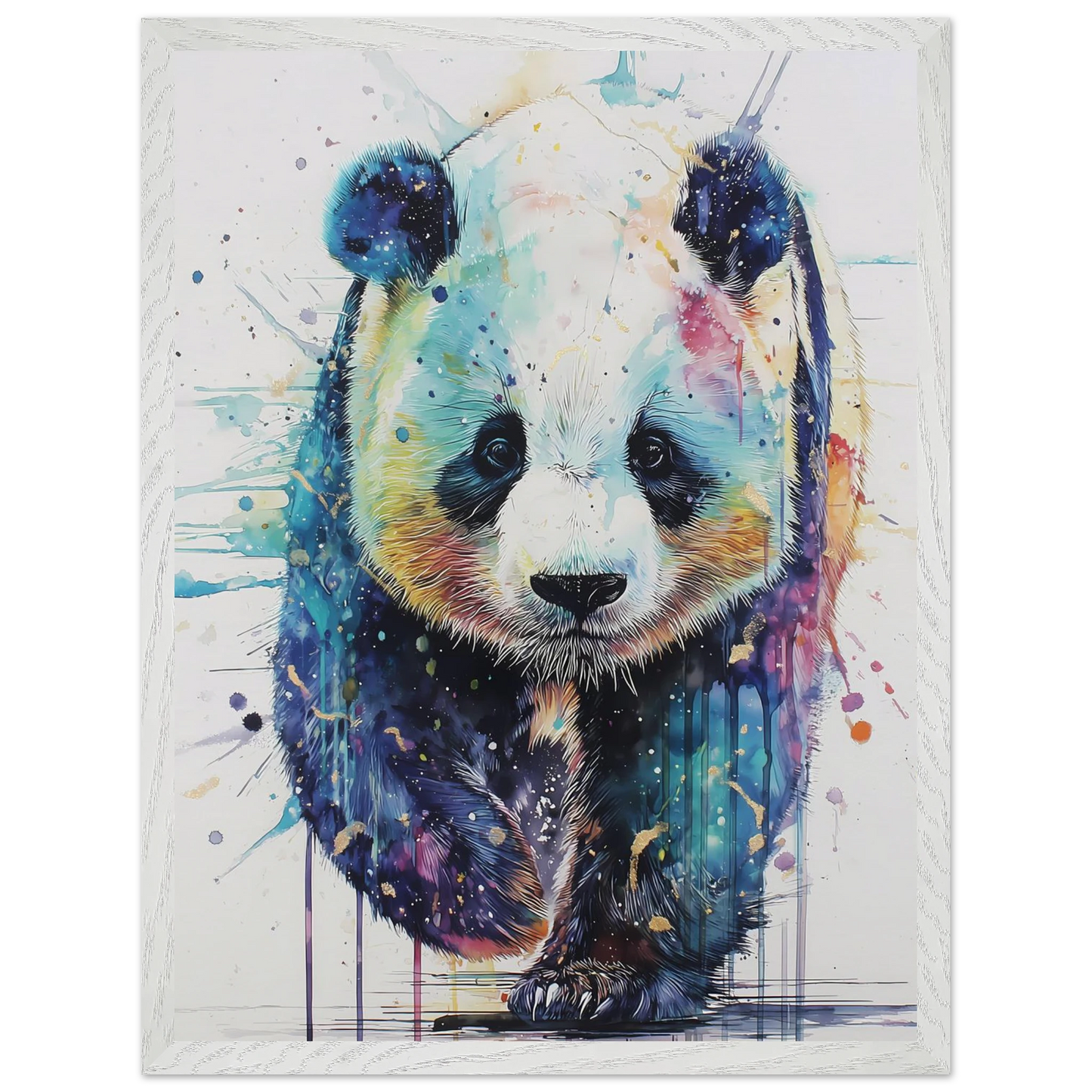 Panda Constellé — tableau encadré bois — vue 8 — art mural STNCL