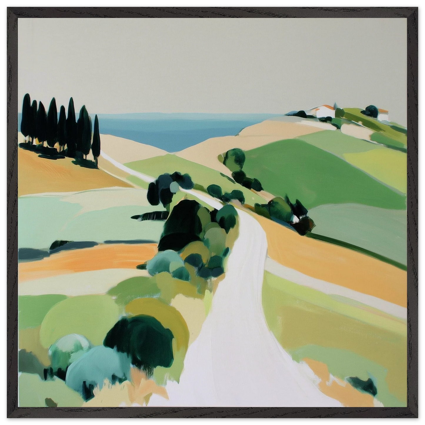 Chemin vers la Mer — tableau encadré bois — art mural STNCL