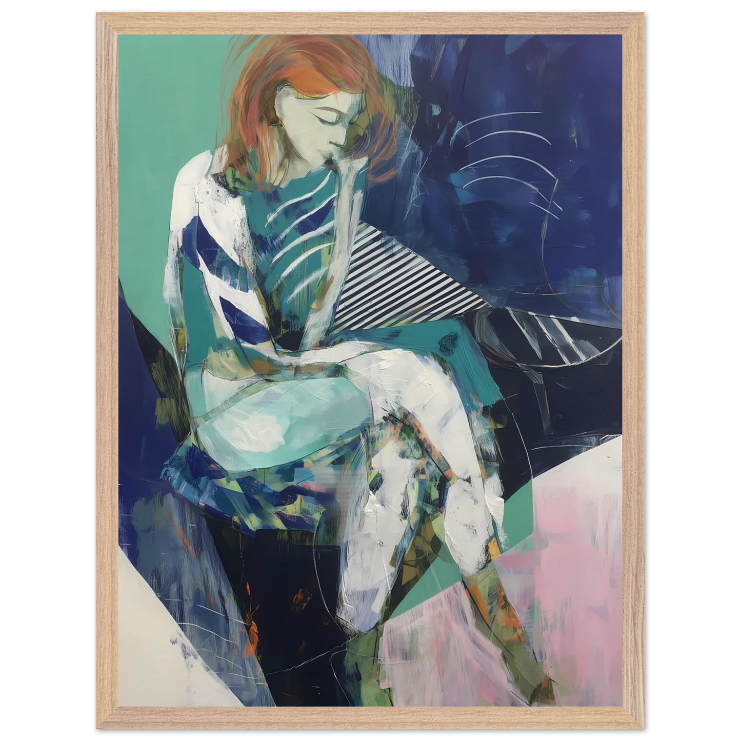 Songe au Repos — tableau encadré bois — vue 3 — art mural STNCL