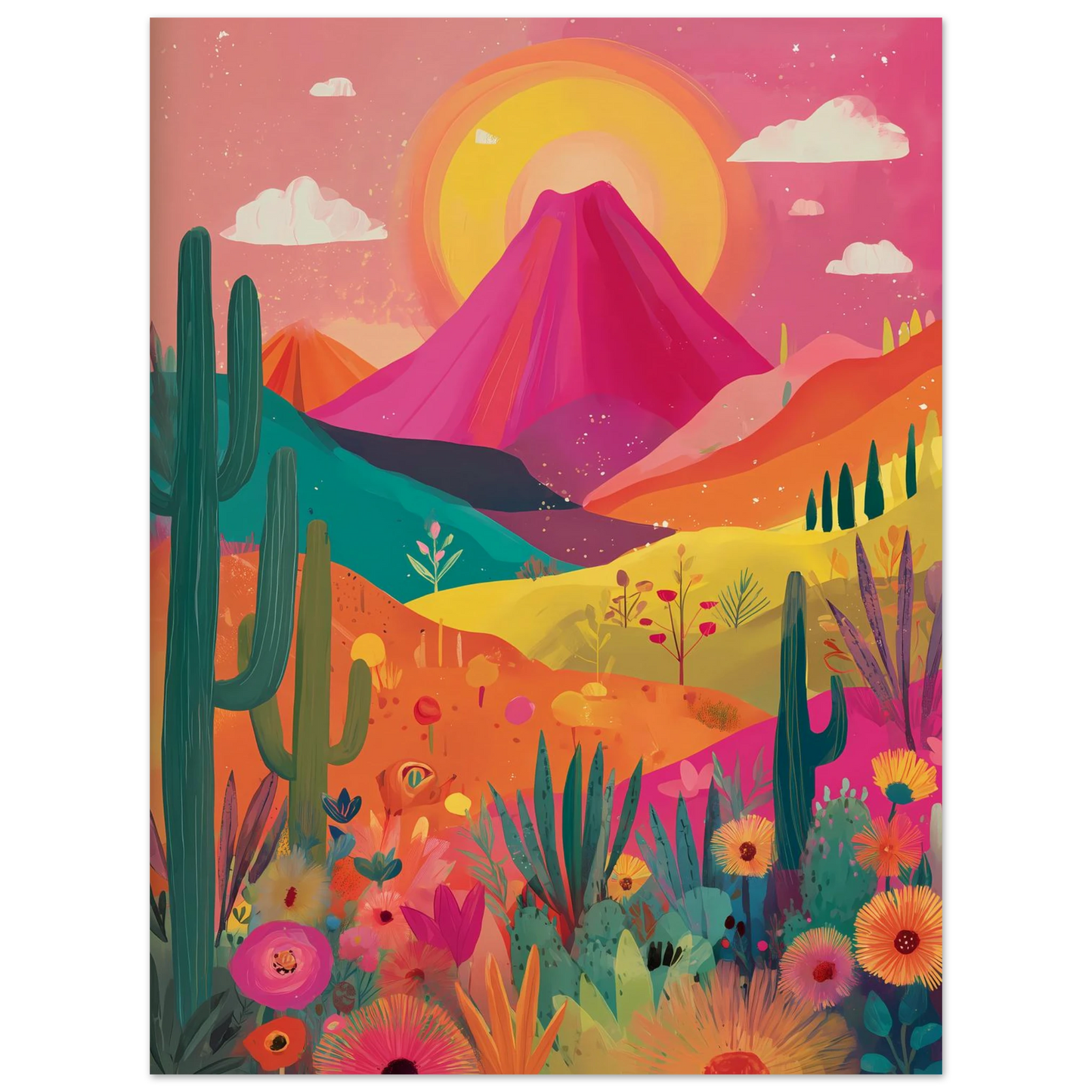 Volcan Fleuri — affiche d'art — vue 2 — art mural STNCL