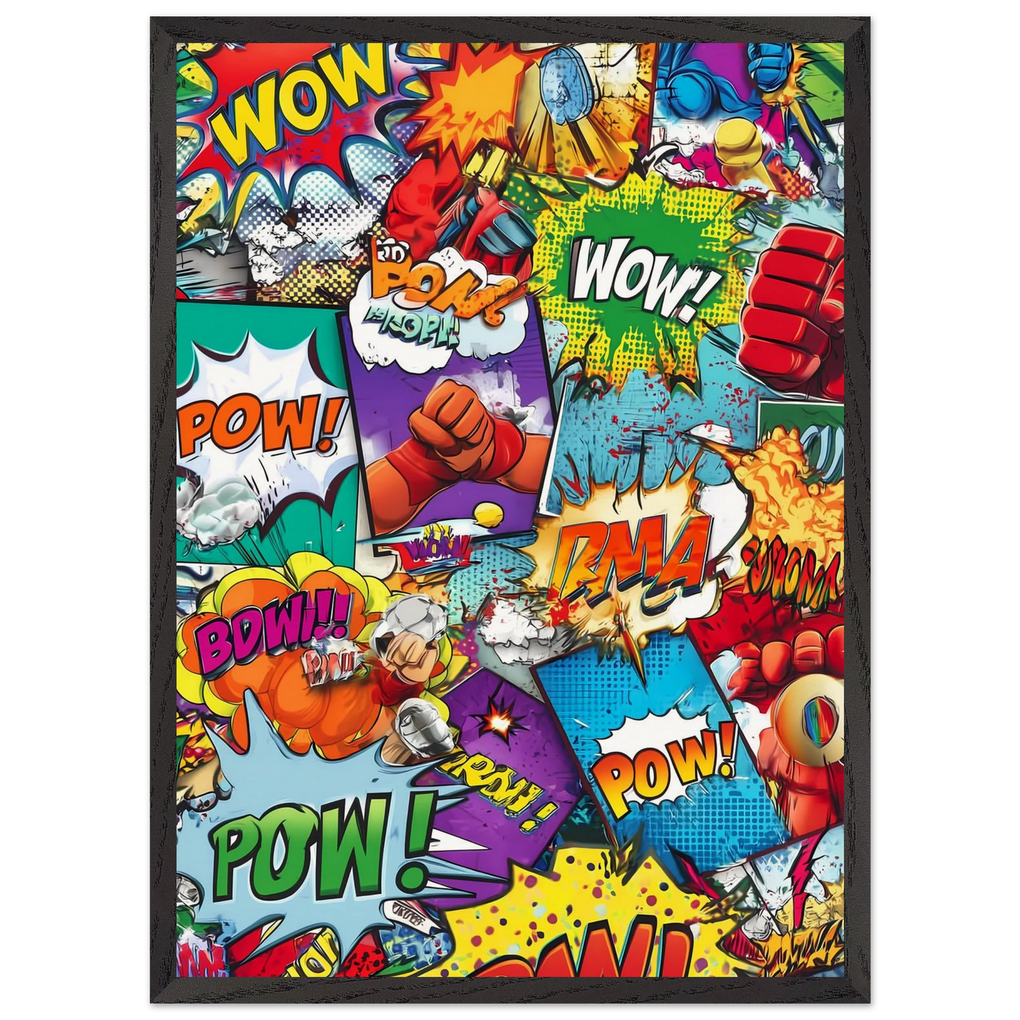 Explosion Pop Art — tableau encadre bois — vue 10 — art mural STNCL