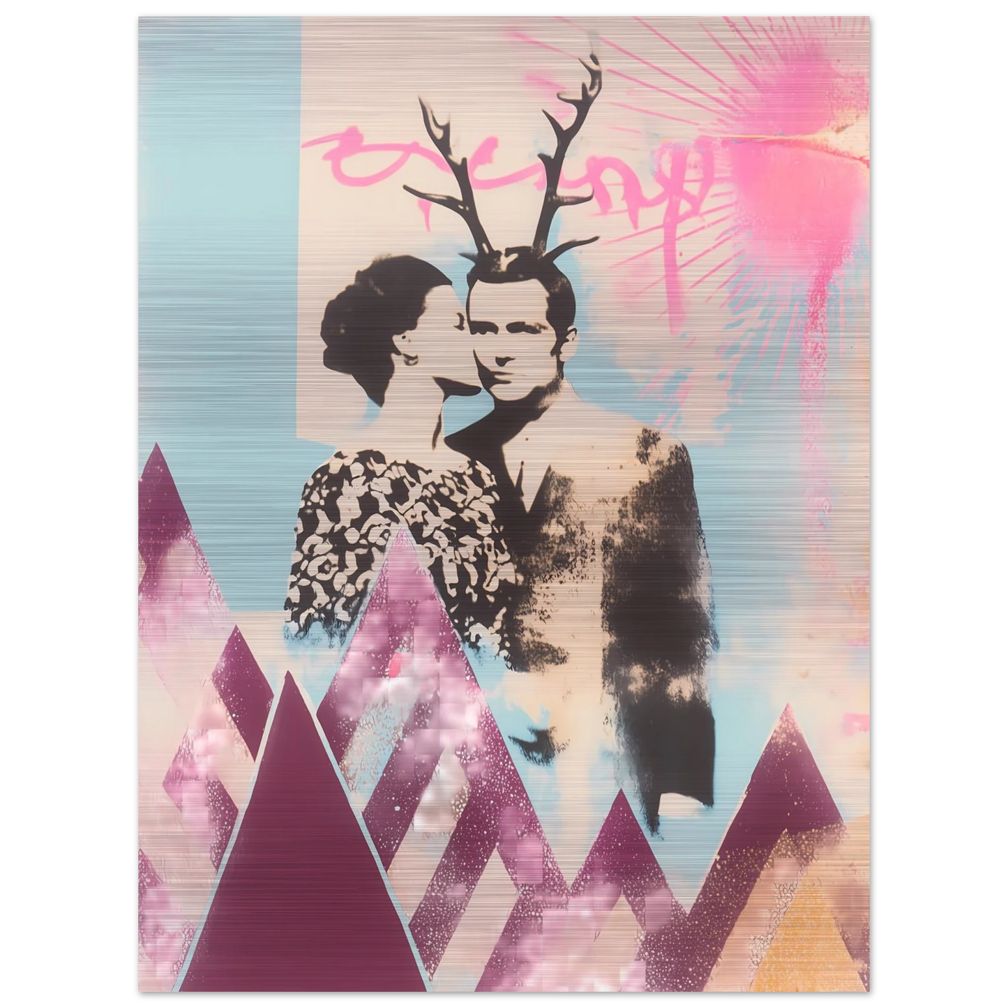 Le Couple aux Bois — tableau aluminium — vue 5 — art mural STNCL