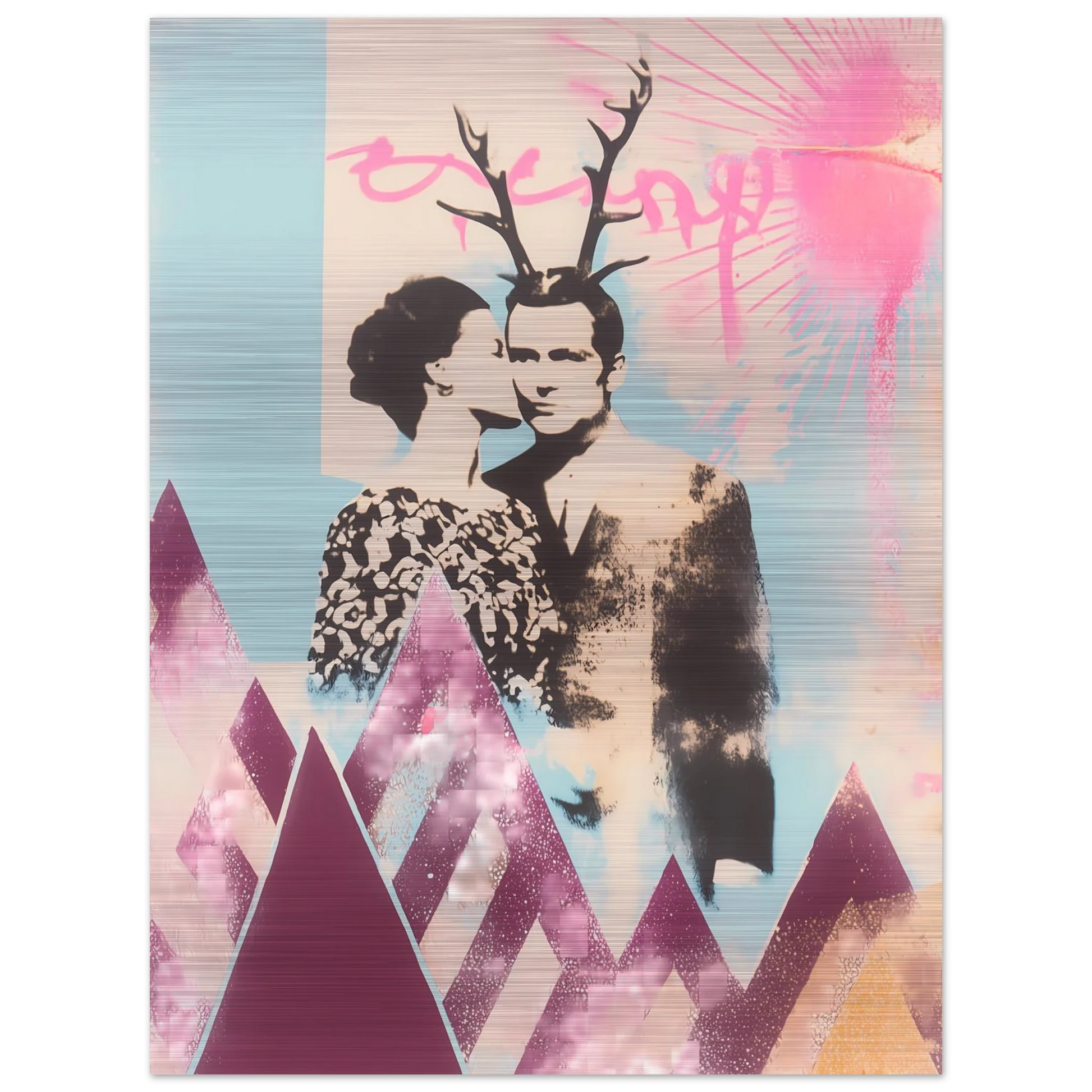 Le Couple aux Bois — tableau aluminium — vue 5 — art mural STNCL