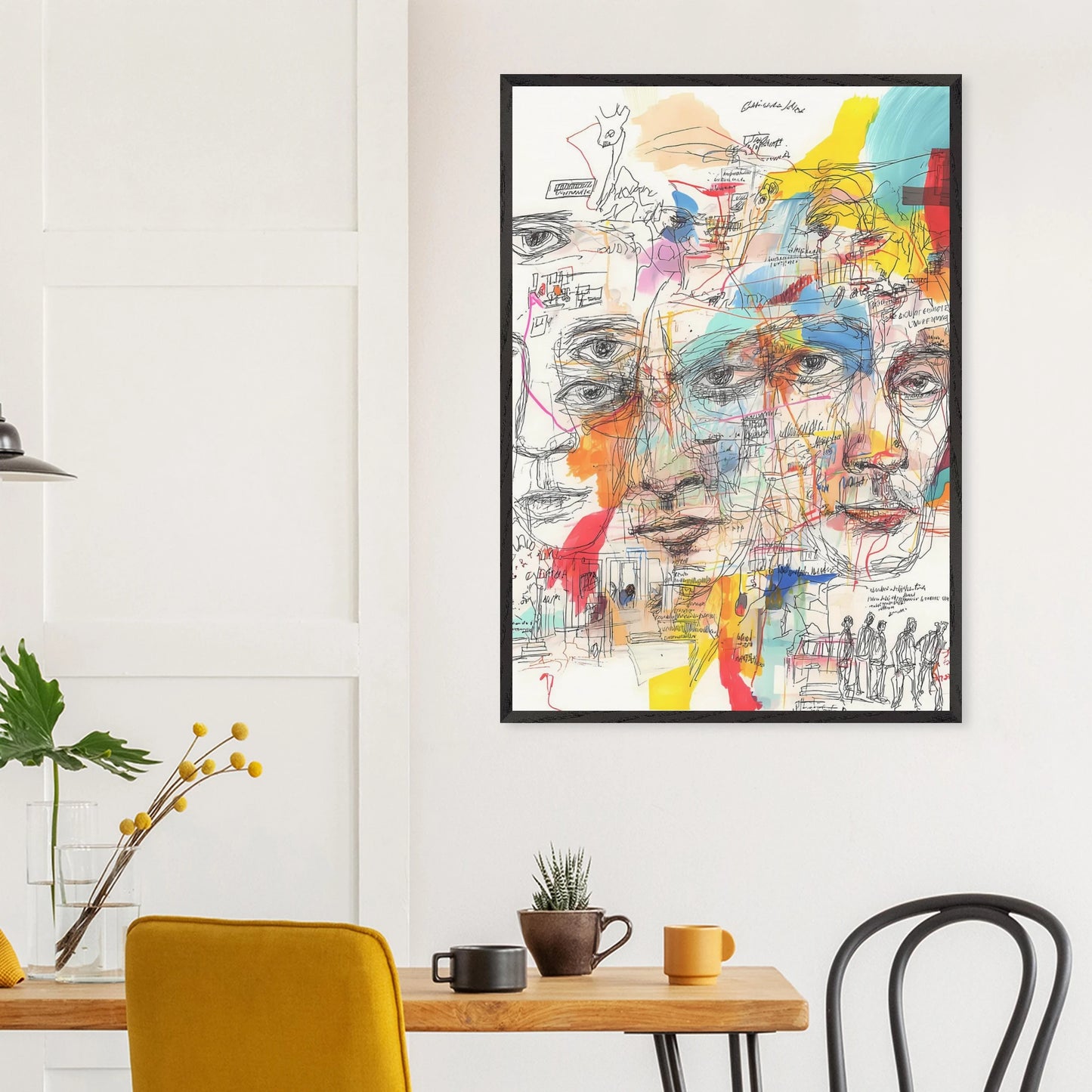 Carnet de Visages — tableau encadré bois — vue 18 — art mural STNCL