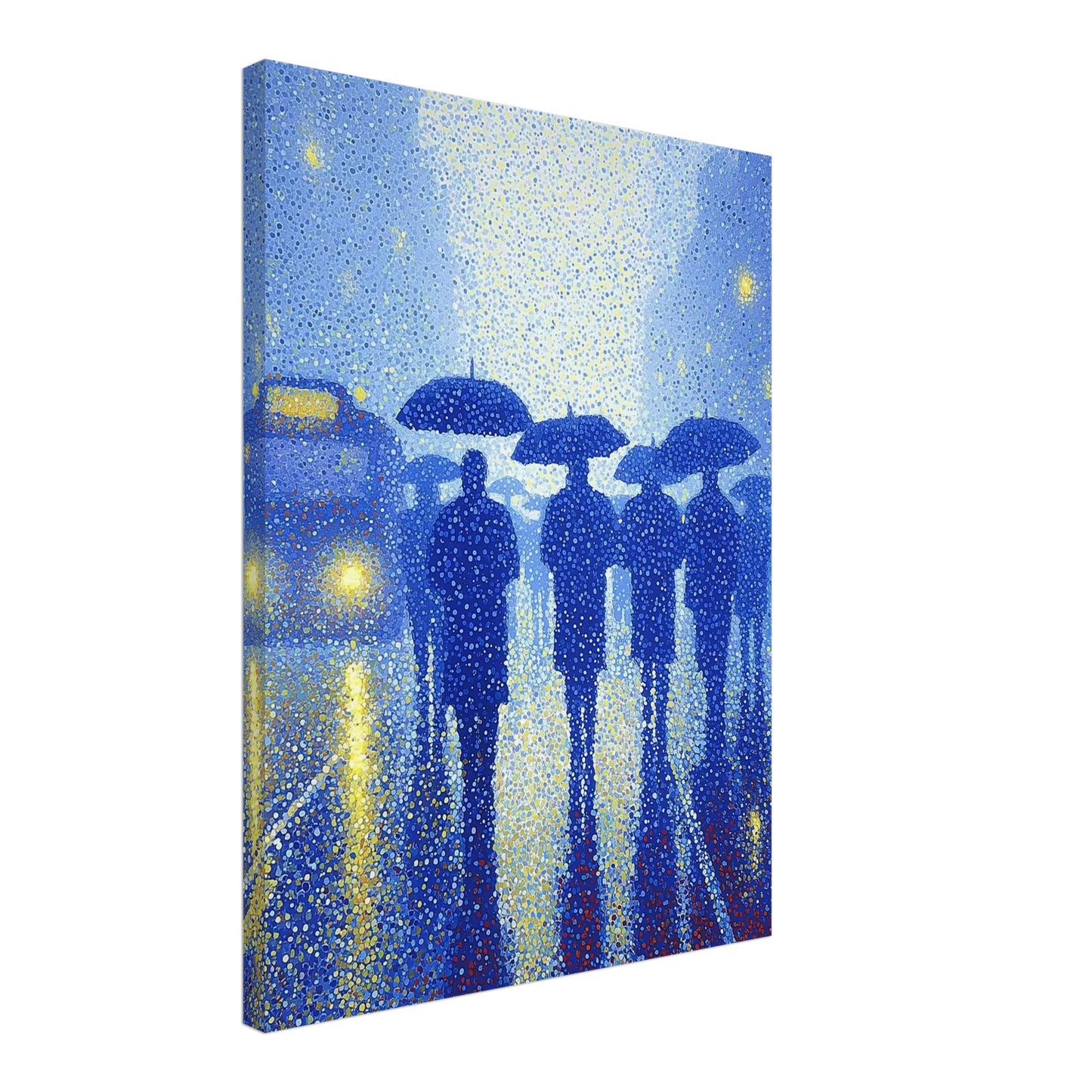 Pluie de Néon Bleu — tableau sur toile — vue 2 — art mural STNCL