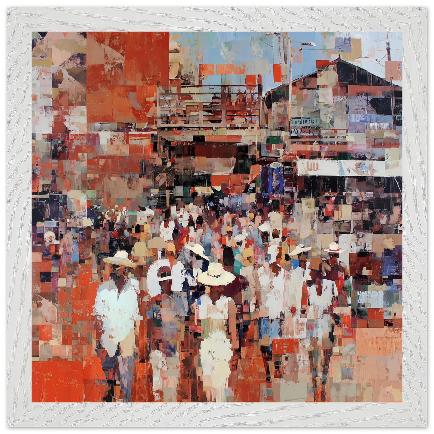 Marché en Couleurs — tableau encadre bois — vue 11 — art mural STNCL