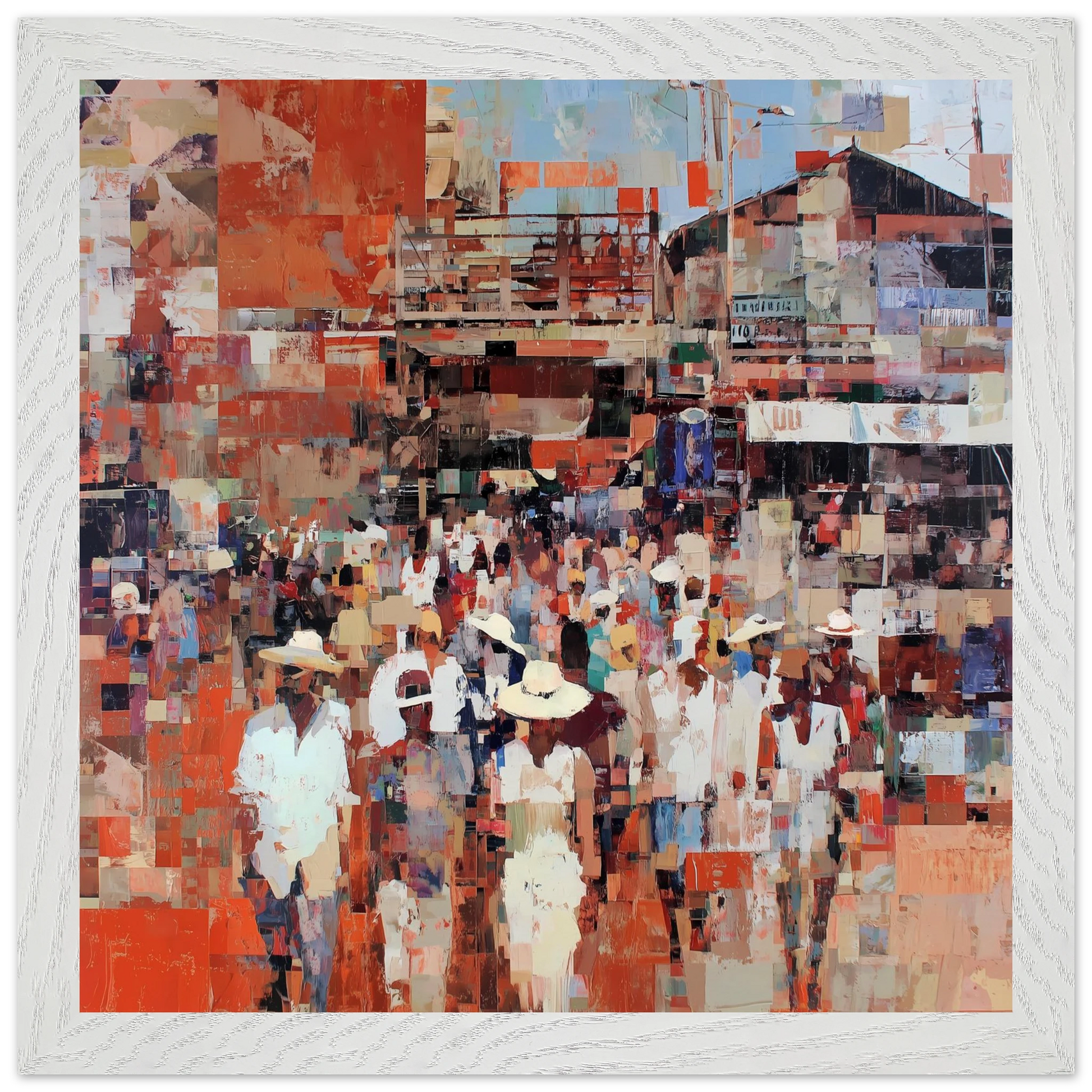 Marché en Couleurs — tableau encadre bois — vue 11 — art mural STNCL