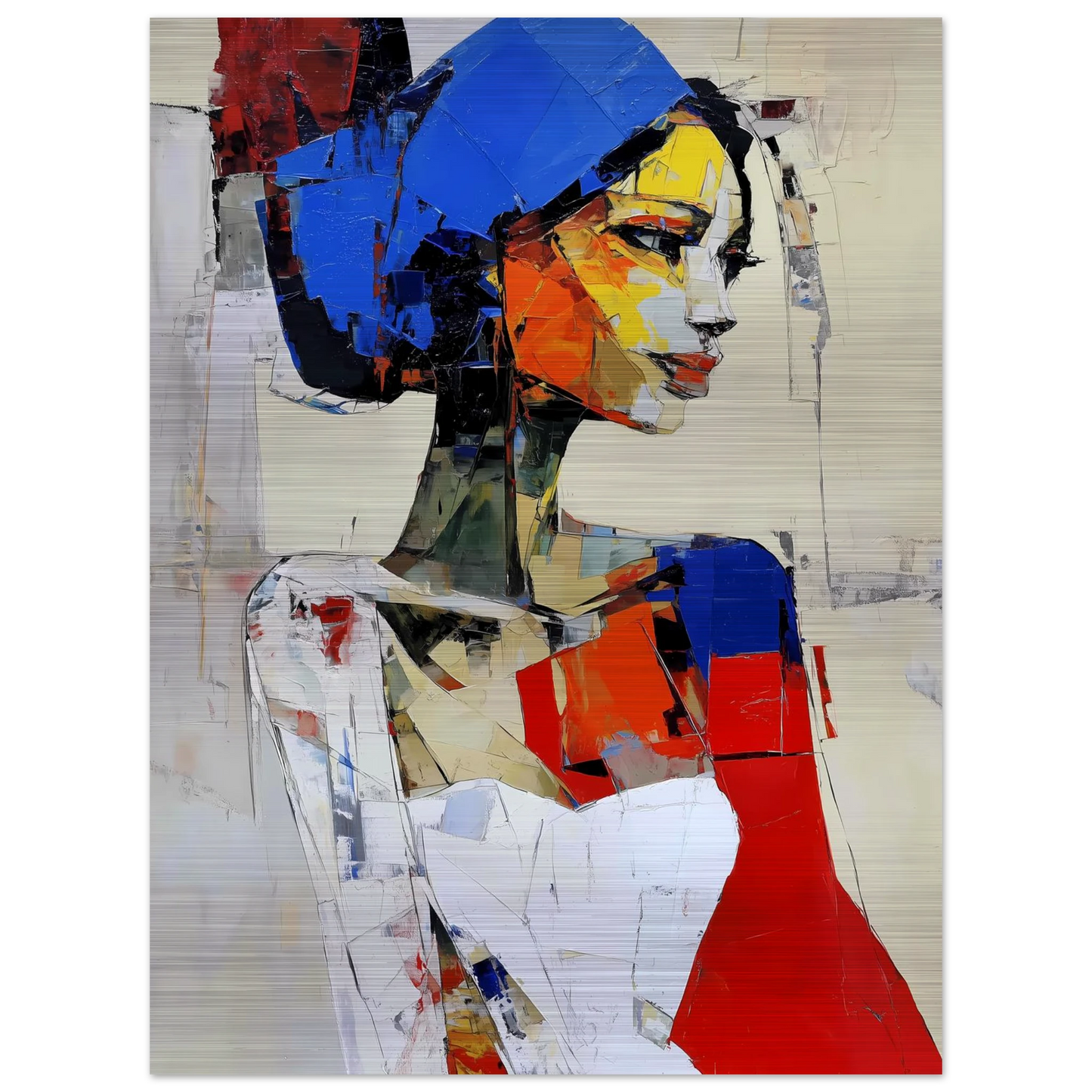Profil en Éclats de Couleur — tableau aluminium — vue 2 — art mural STNCL