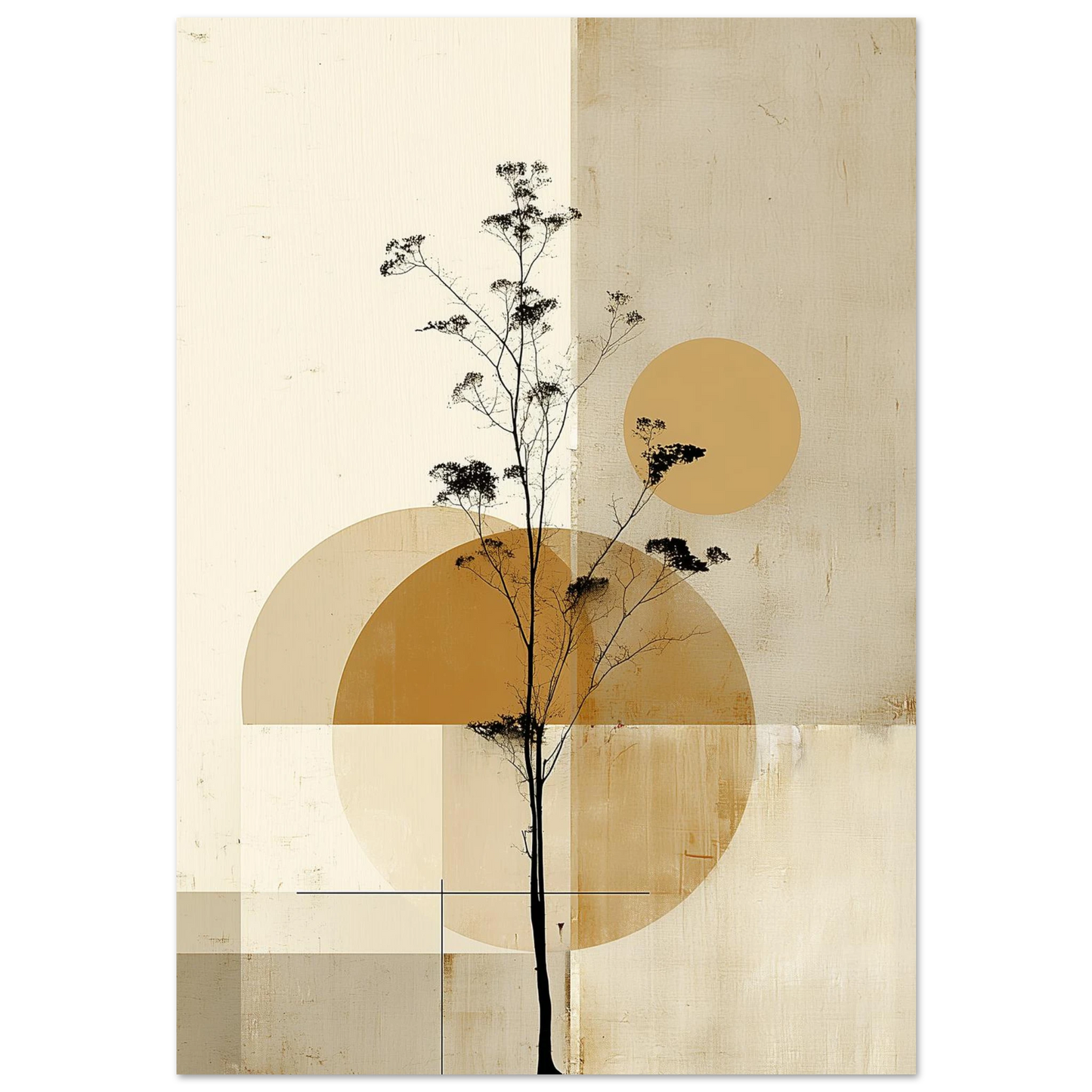 Arbre aux Cercles Dorés — tableau aluminium — art mural STNCL