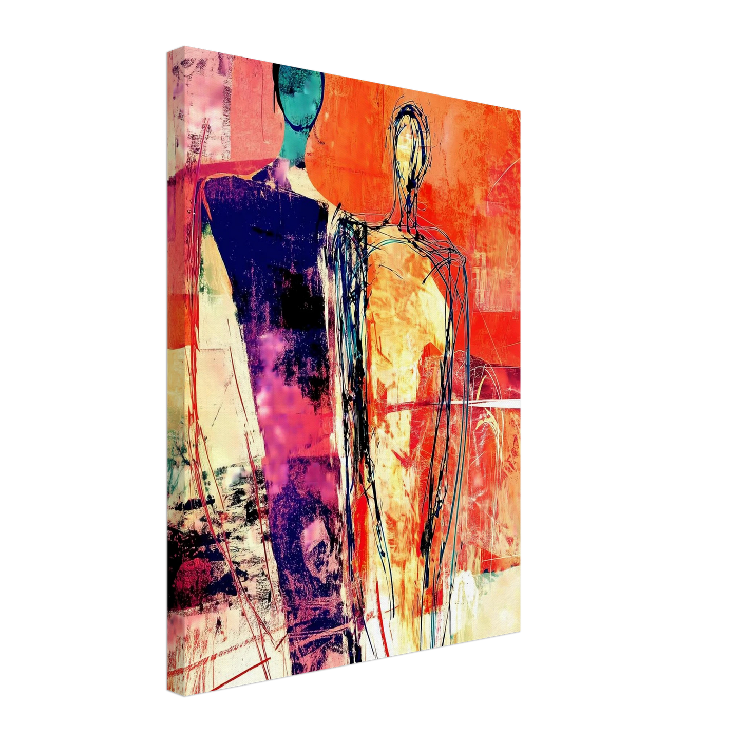 Deux Présences — tableau sur toile — vue 5 — art mural STNCL