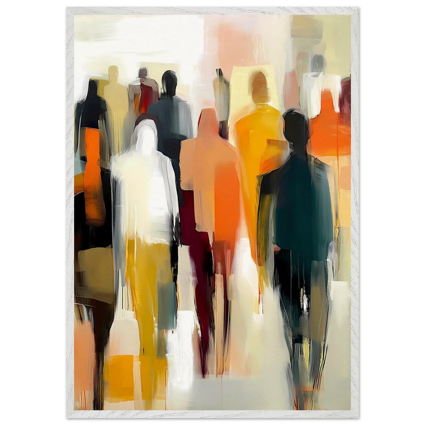 Foule Silencieuse — tableau encadré bois — vue 5 — art mural STNCL