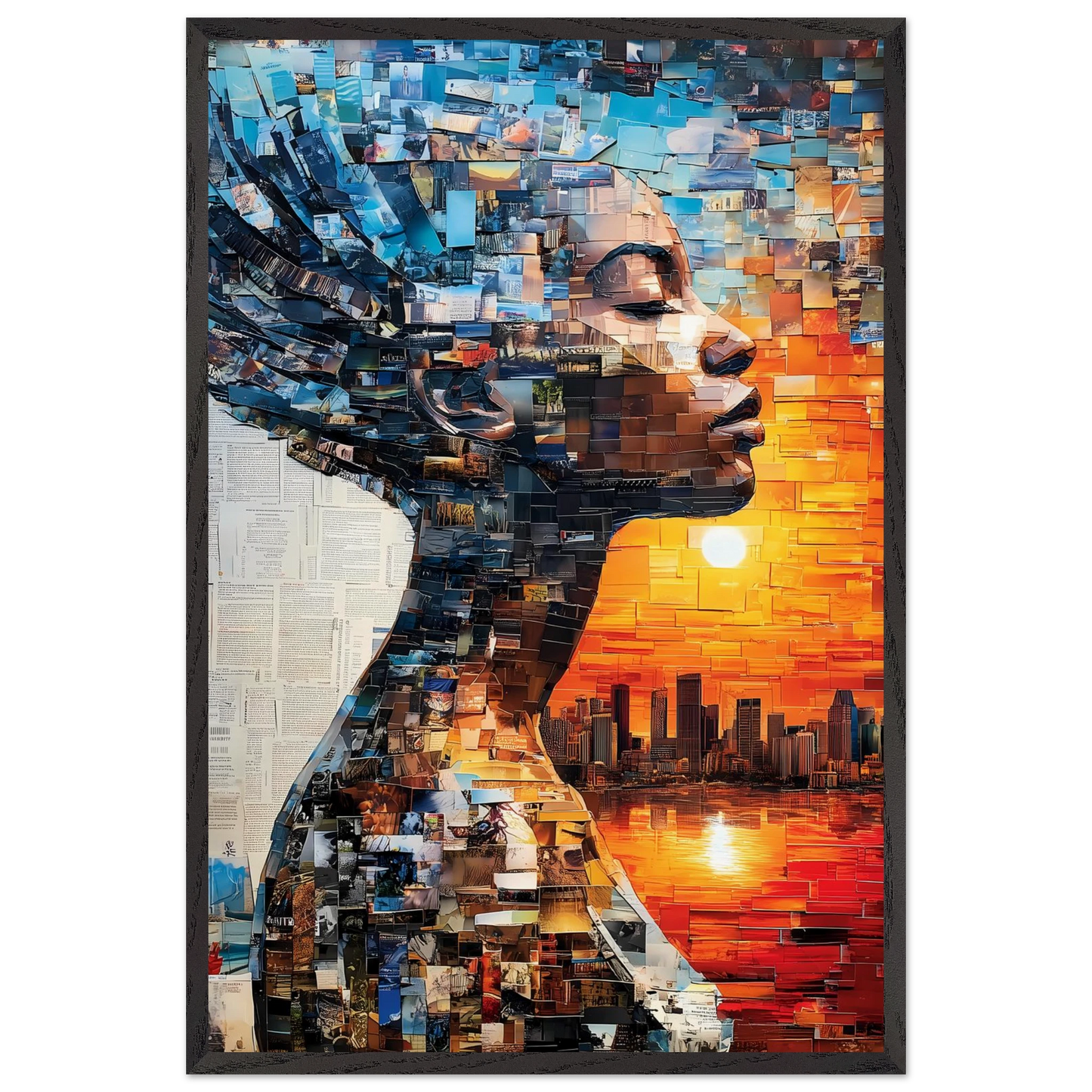 Horizon de Papier — tableau encadré bois — vue 2 — art mural STNCL