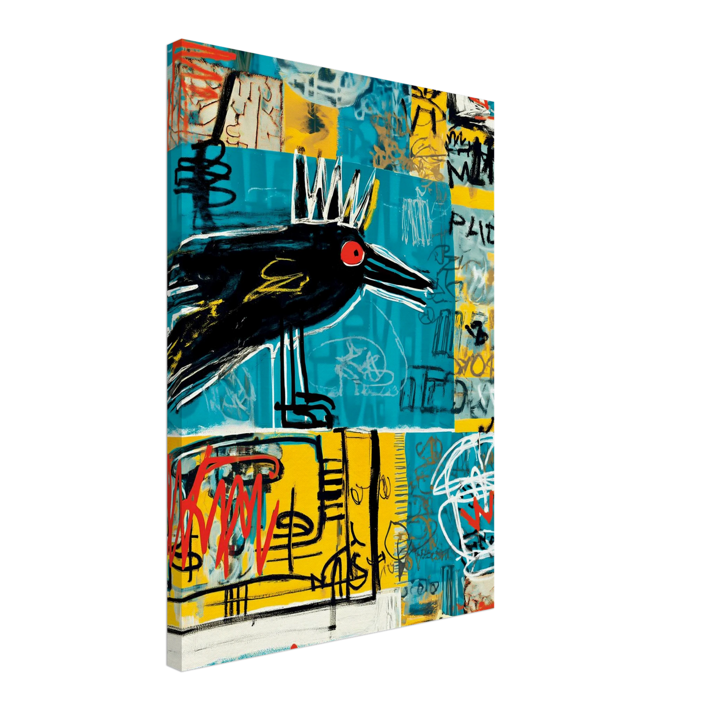Corbeau Couronné — tableau sur toile — vue 3 — art mural STNCL