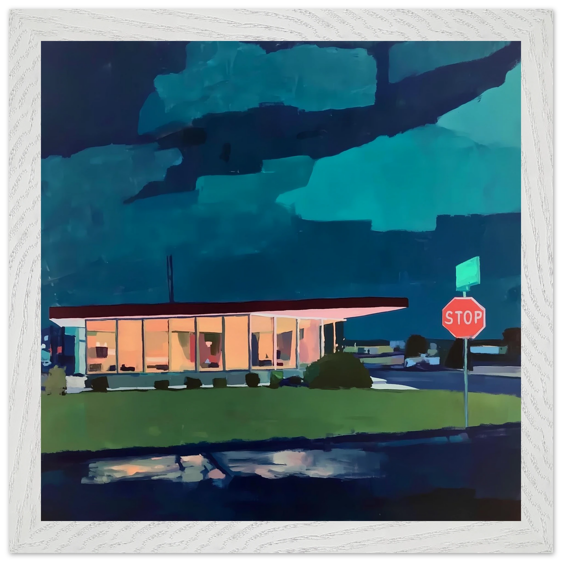Lumière sur la Route — tableau encadré bois — vue 11 — art mural STNCL