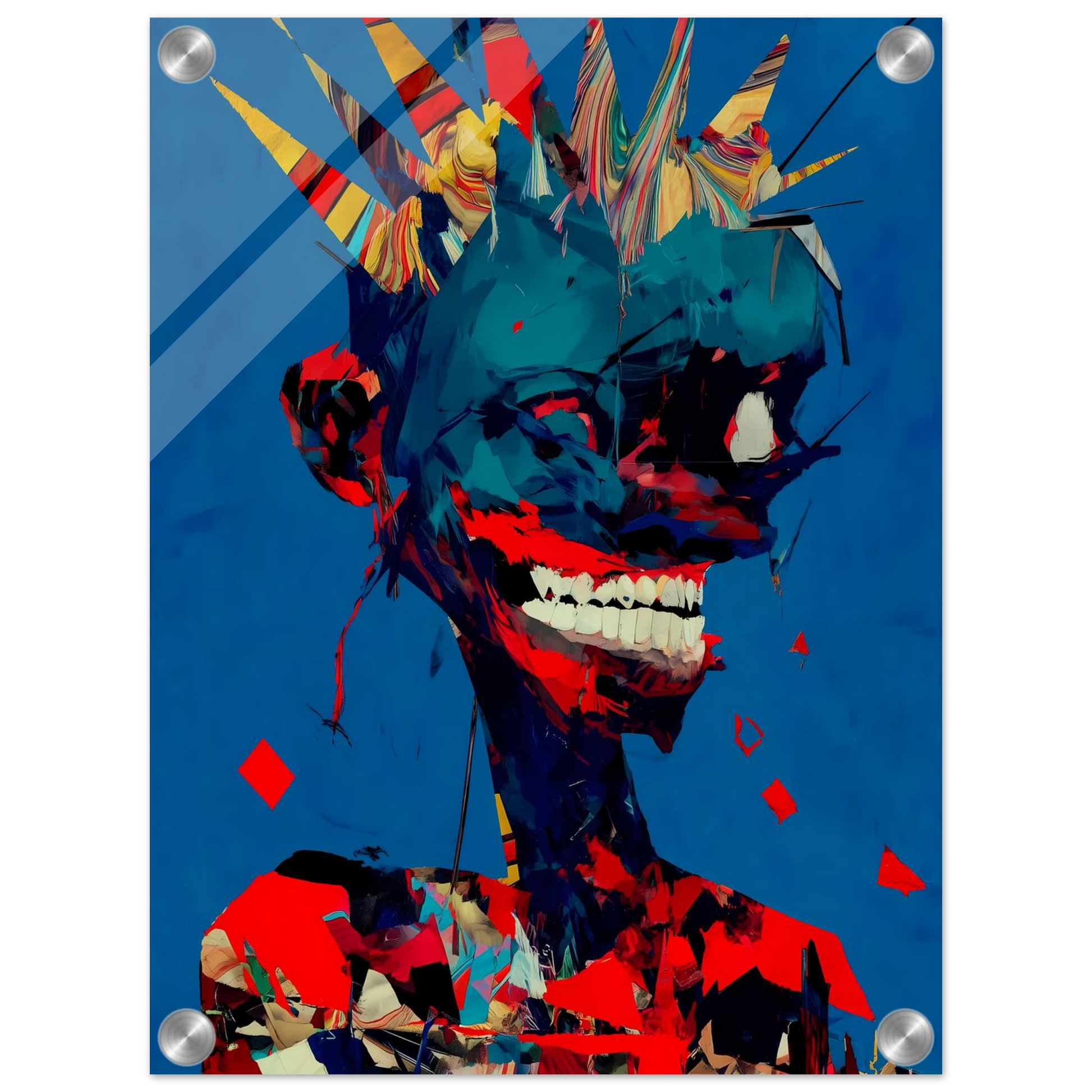 Le Rire Bleu — tableau plexiglas — vue 3 — art mural STNCL