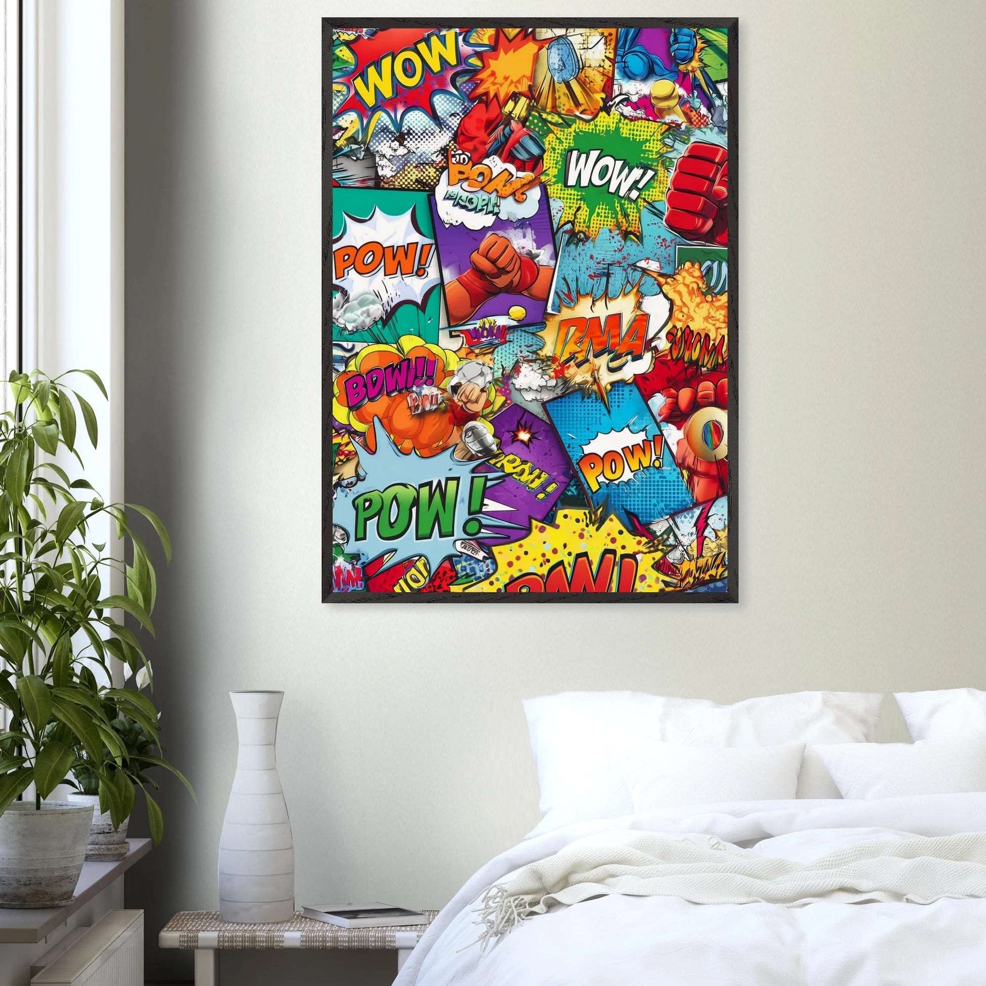 Explosion Pop Art — tableau encadre bois — vue 17 — art mural STNCL