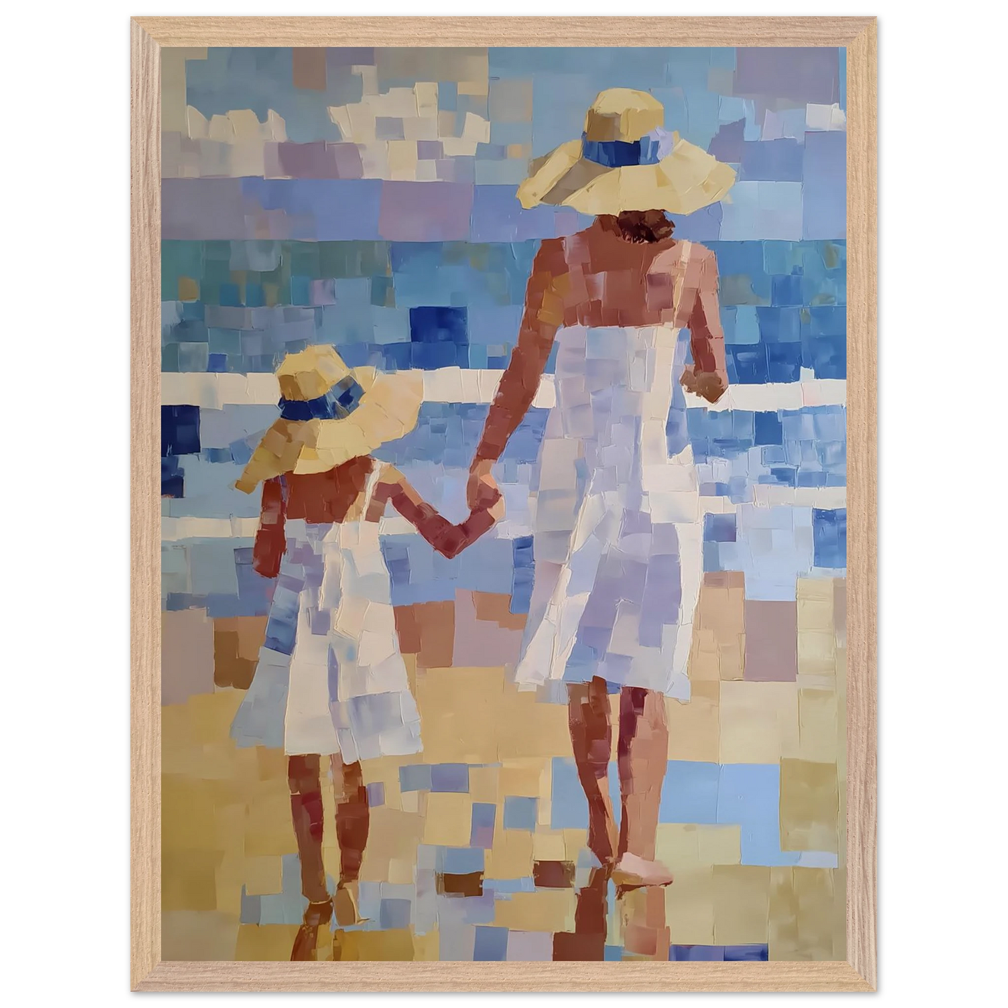 Main dans la Main — tableau encadré bois — vue 3 — art mural STNCL