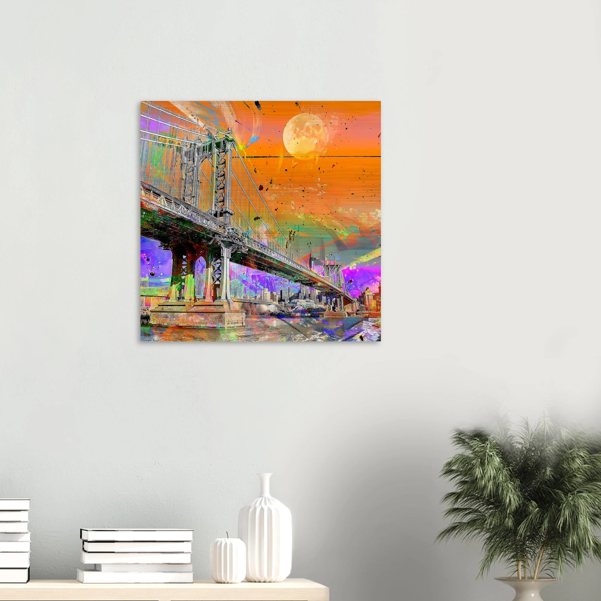 Pont sous la Lune — tableau aluminium — vue 5 — art mural STNCL