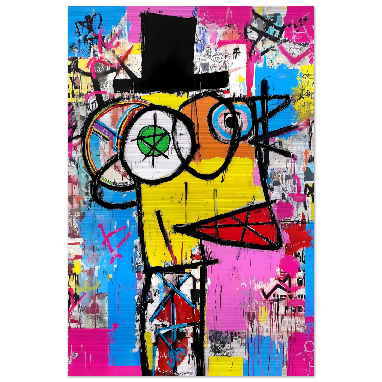 L'Homme au Chapeau Noir — tableau aluminium — vue 3 — art mural STNCL