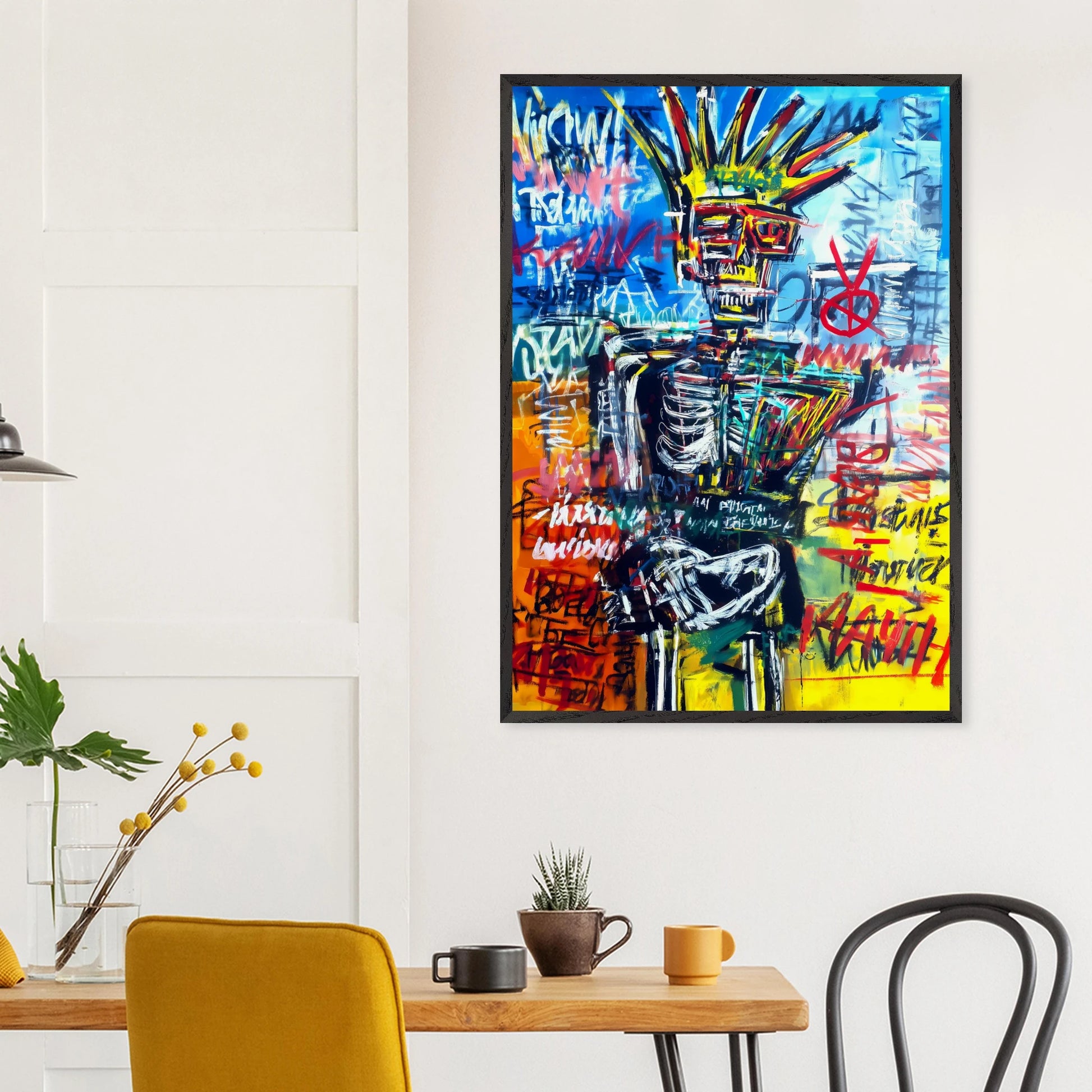 Roi Squelette — tableau encadre bois — vue 18 — art mural STNCL