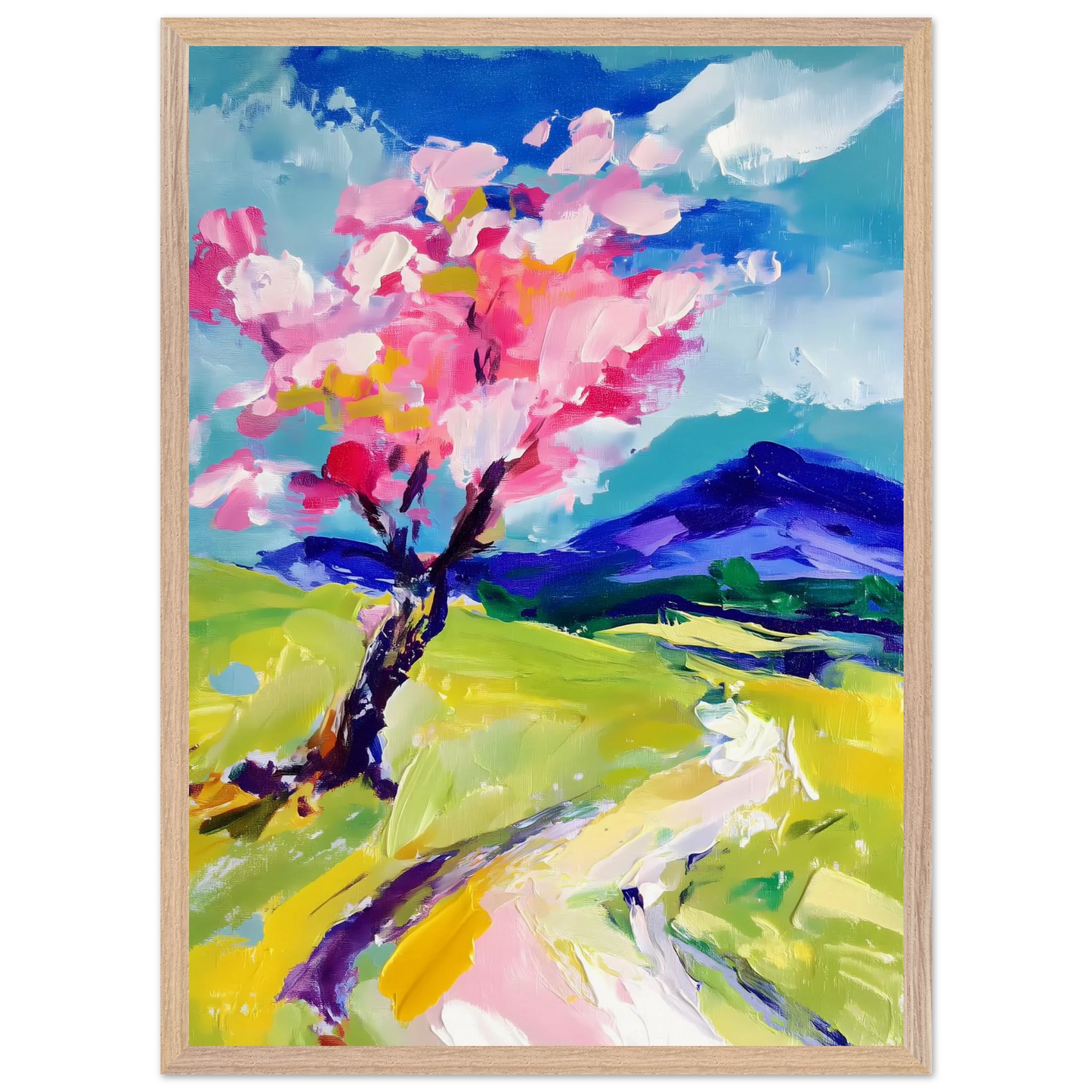 L'Arbre en Fleurs — tableau encadré bois — vue 13 — art mural STNCL