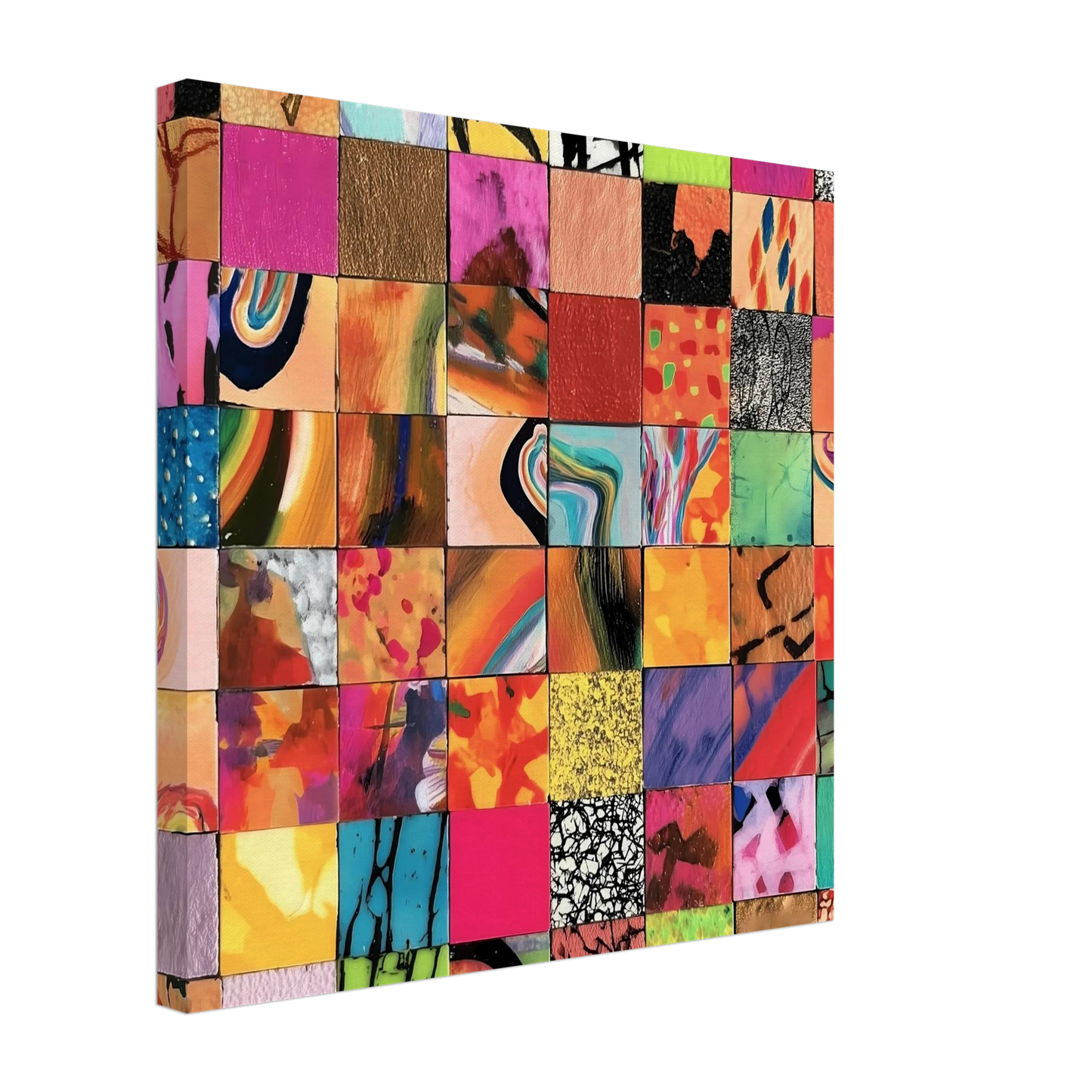 Damier des Matières — tableau sur toile — vue 4 — art mural STNCL