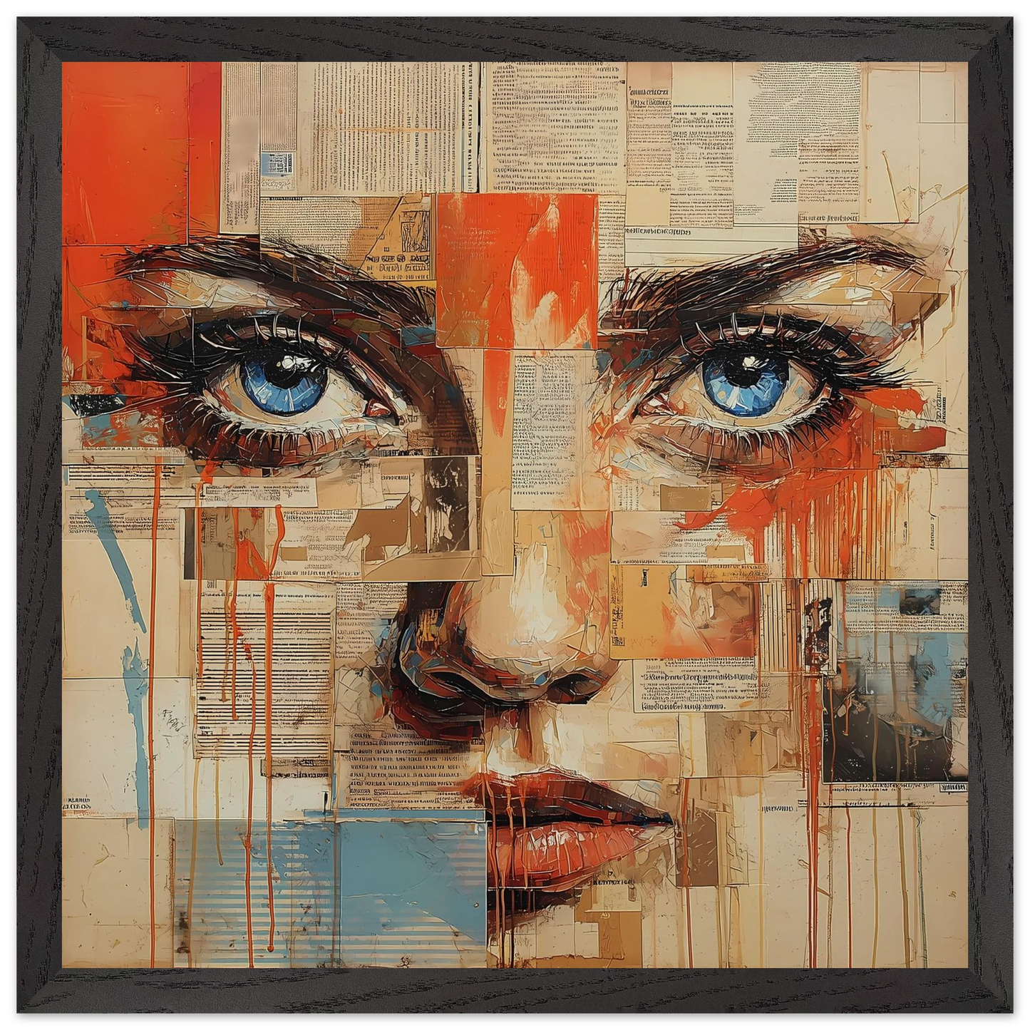 Sur les Pages — tableau encadré bois — vue 6 — art mural STNCL