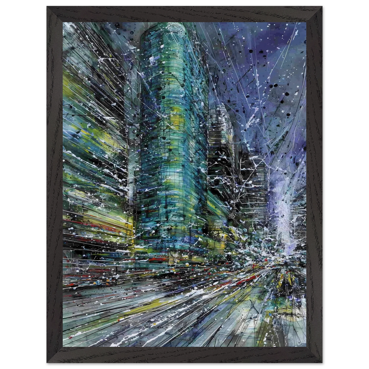 Vertige de la Cité — tableau encadré bois — vue 4 — art mural STNCL