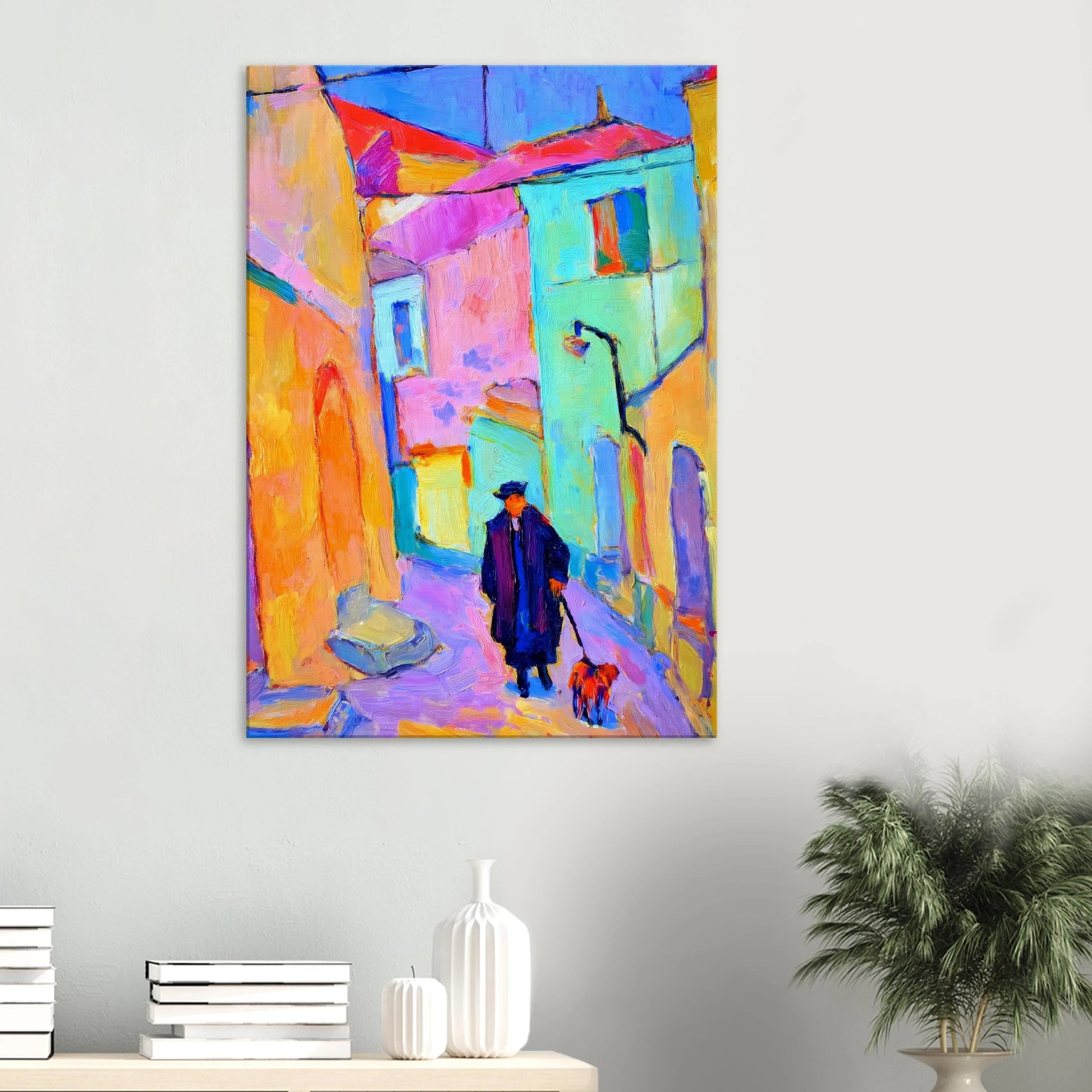 Le Promeneur en Bleu — tableau sur toile — vue 6 — art mural STNCL
