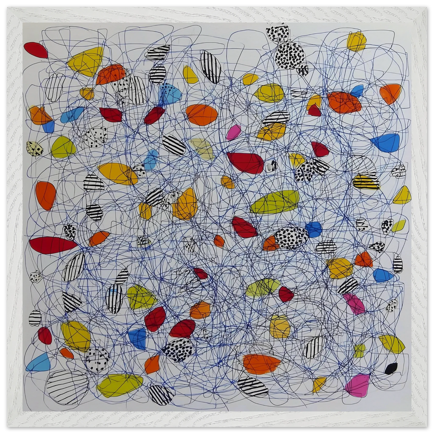 Pelote et Galets — tableau encadré bois — vue 12 — art mural STNCL