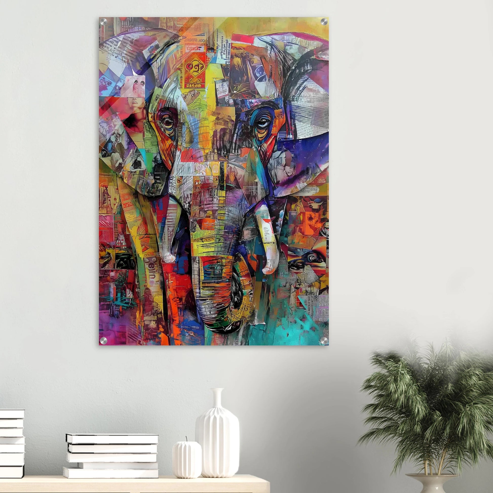 Éléphant de Papier — tableau plexiglas — vue 6 — art mural STNCL