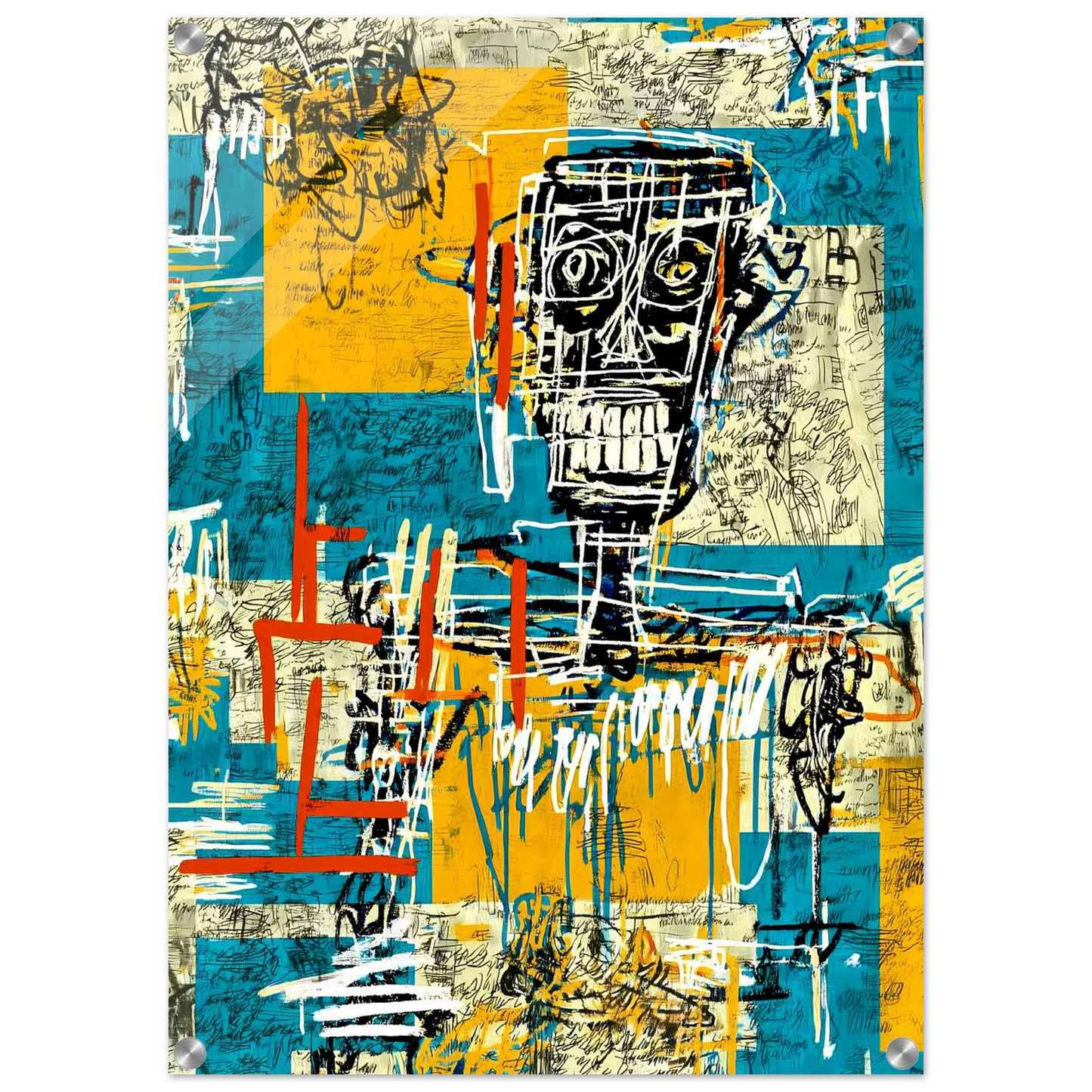 Visage Griffé — tableau plexiglas — vue 2 — art mural STNCL