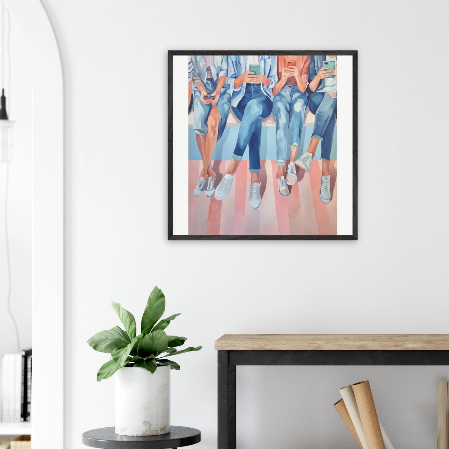 Génération Connectée — tableau encadré bois — vue 15 — art mural STNCL