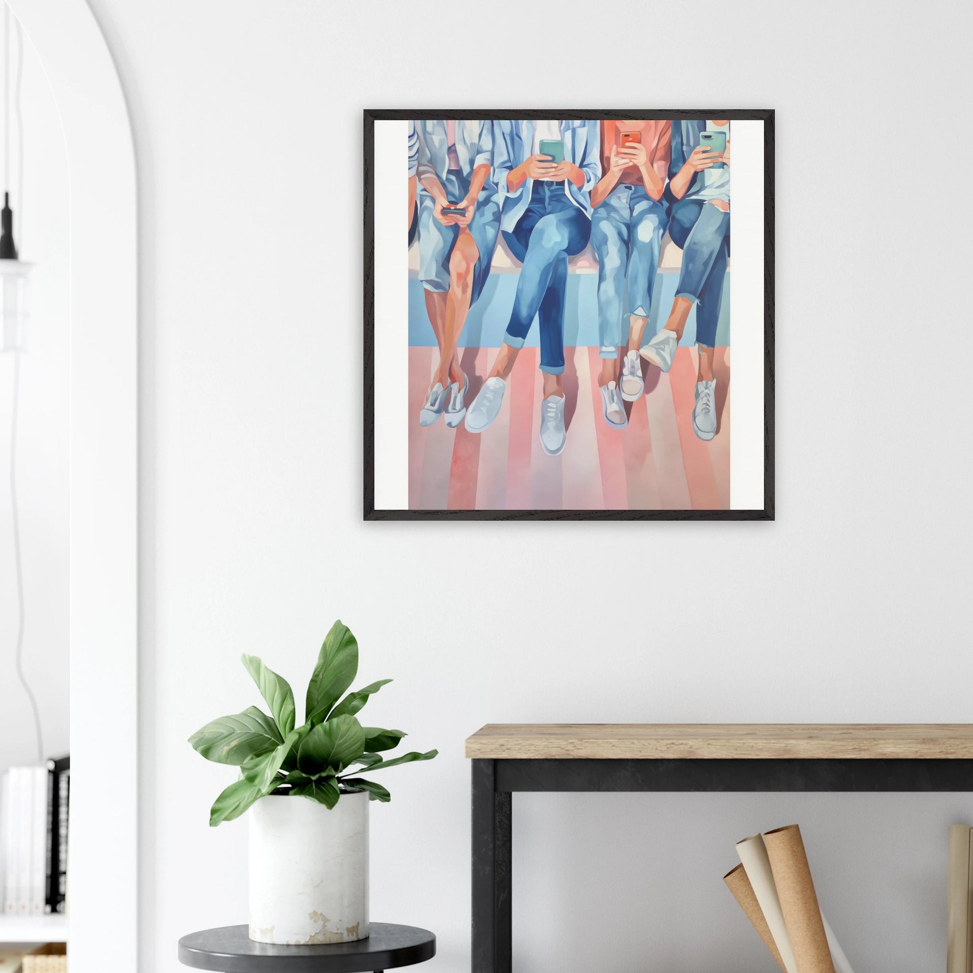 Génération Connectée — tableau encadré bois — vue 15 — art mural STNCL
