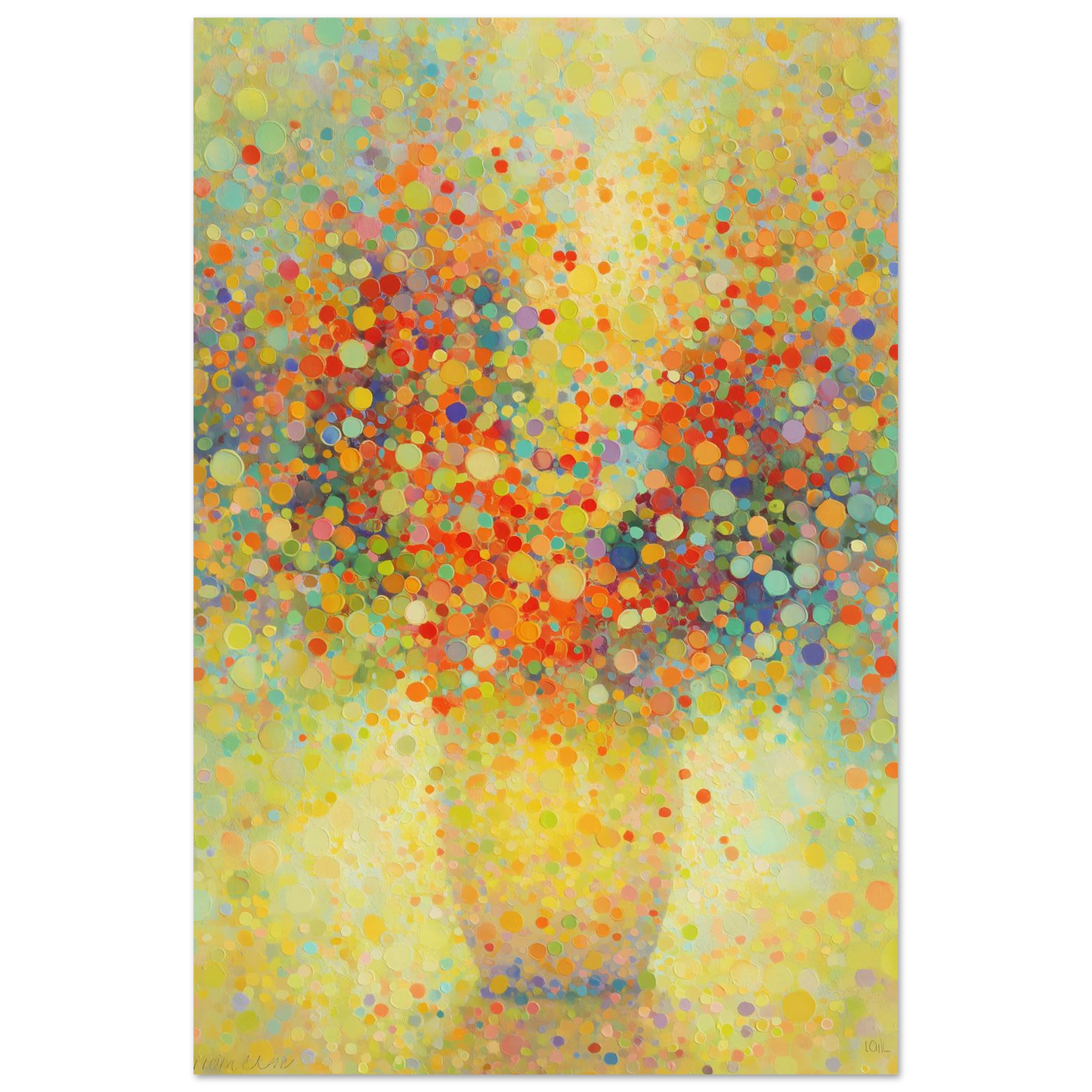 Floraison Pointilliste — affiche d'art — vue 4 — art mural STNCL