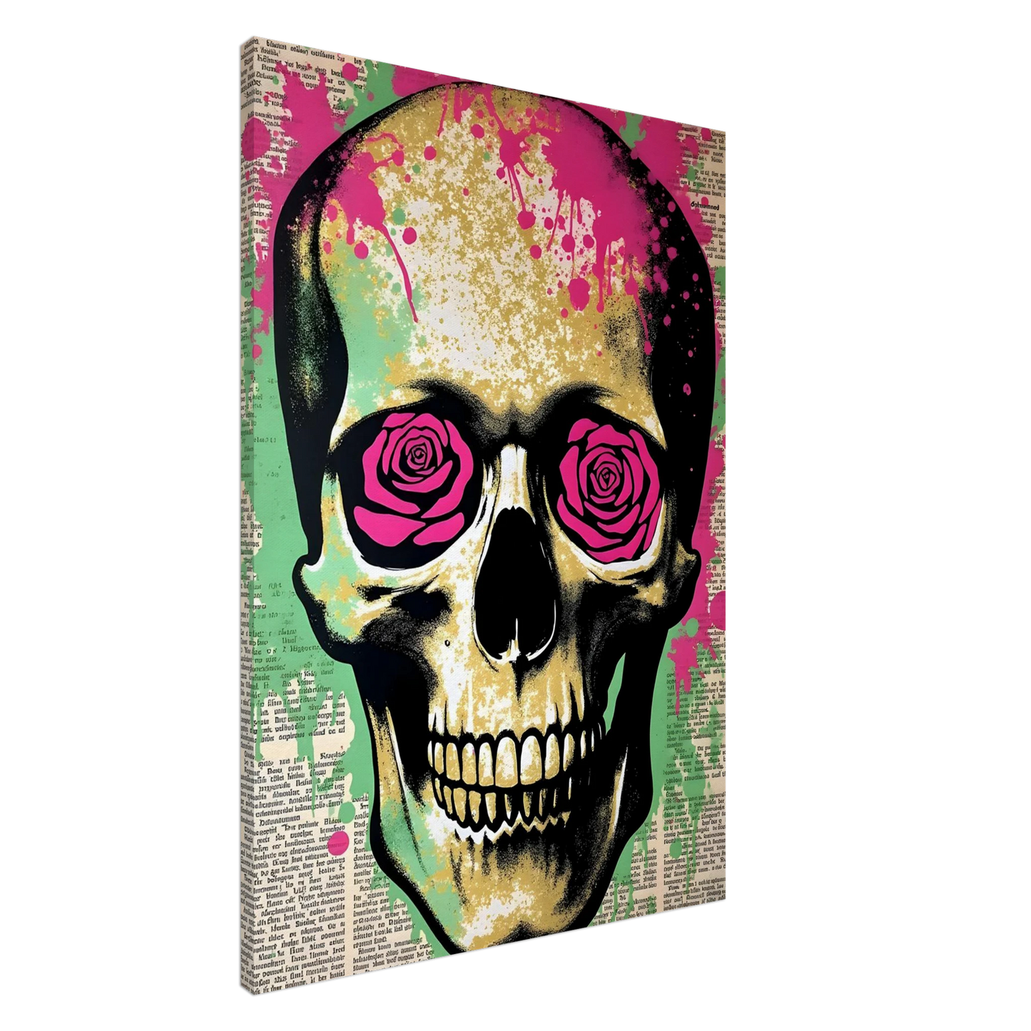 Crâne aux Roses — tableau sur toile — art mural STNCL