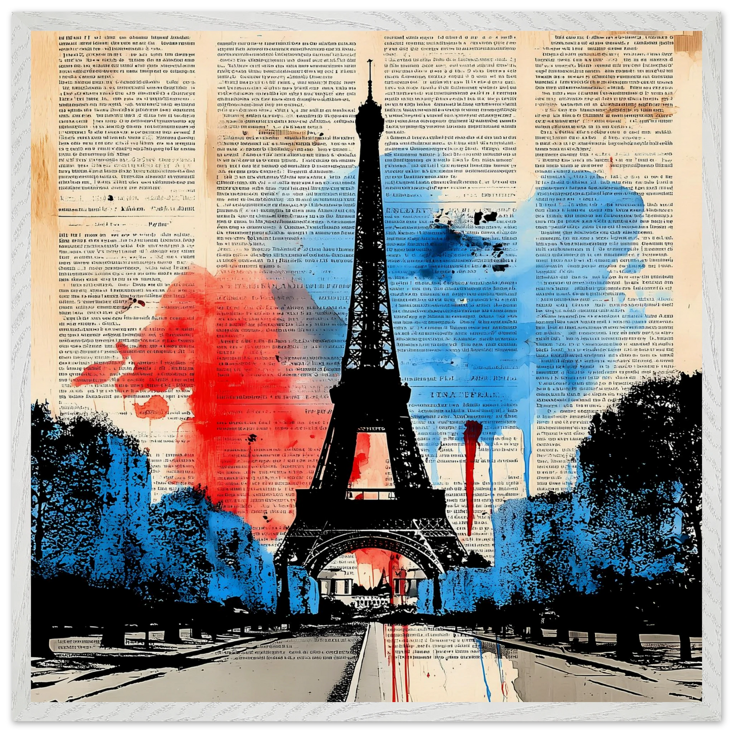 Paris Tricolore — tableau encadré bois — vue 5 — art mural STNCL