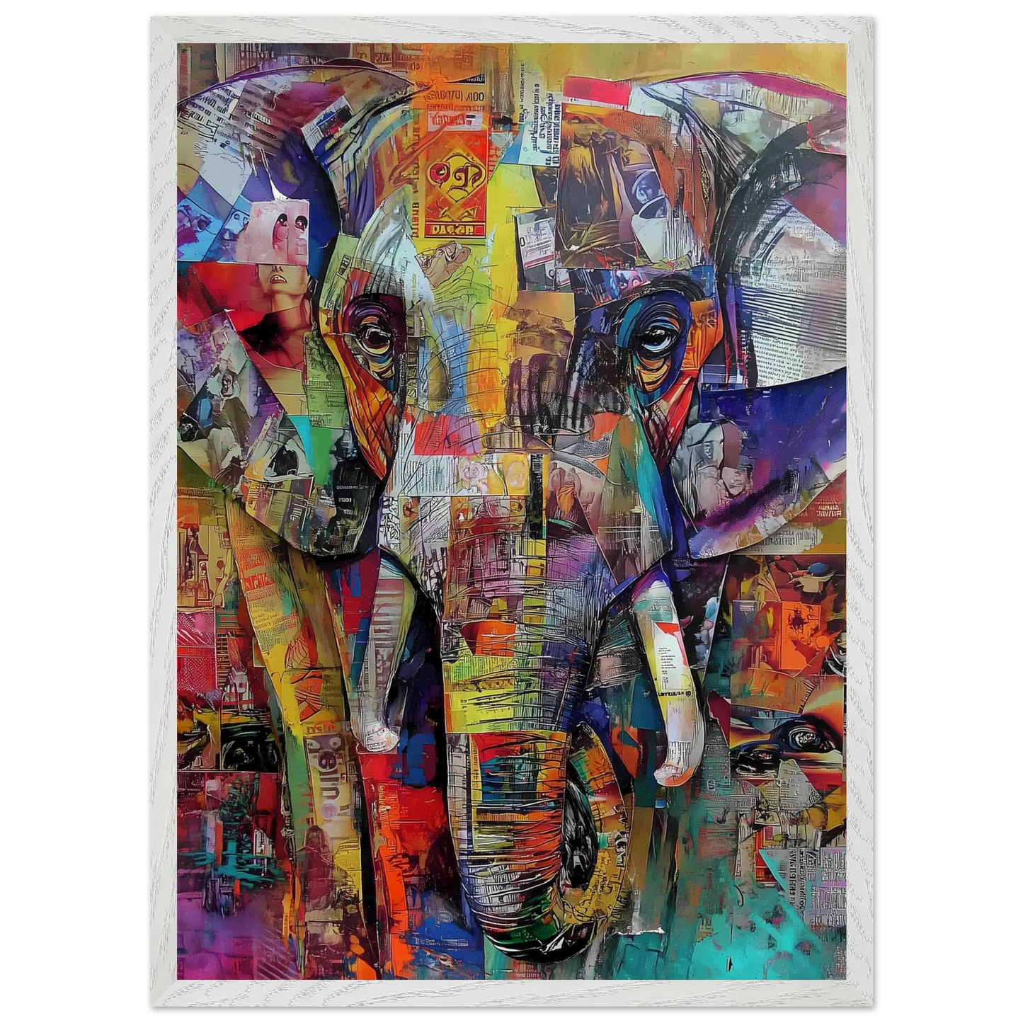 Éléphant de Papier — tableau encadré bois — vue 11 — art mural STNCL