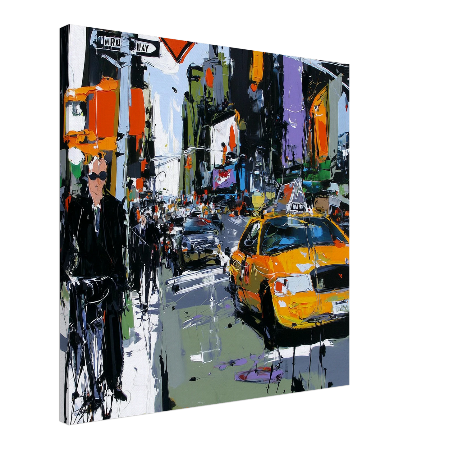 Taxi Jaune Broadway — tableau sur toile — art mural STNCL