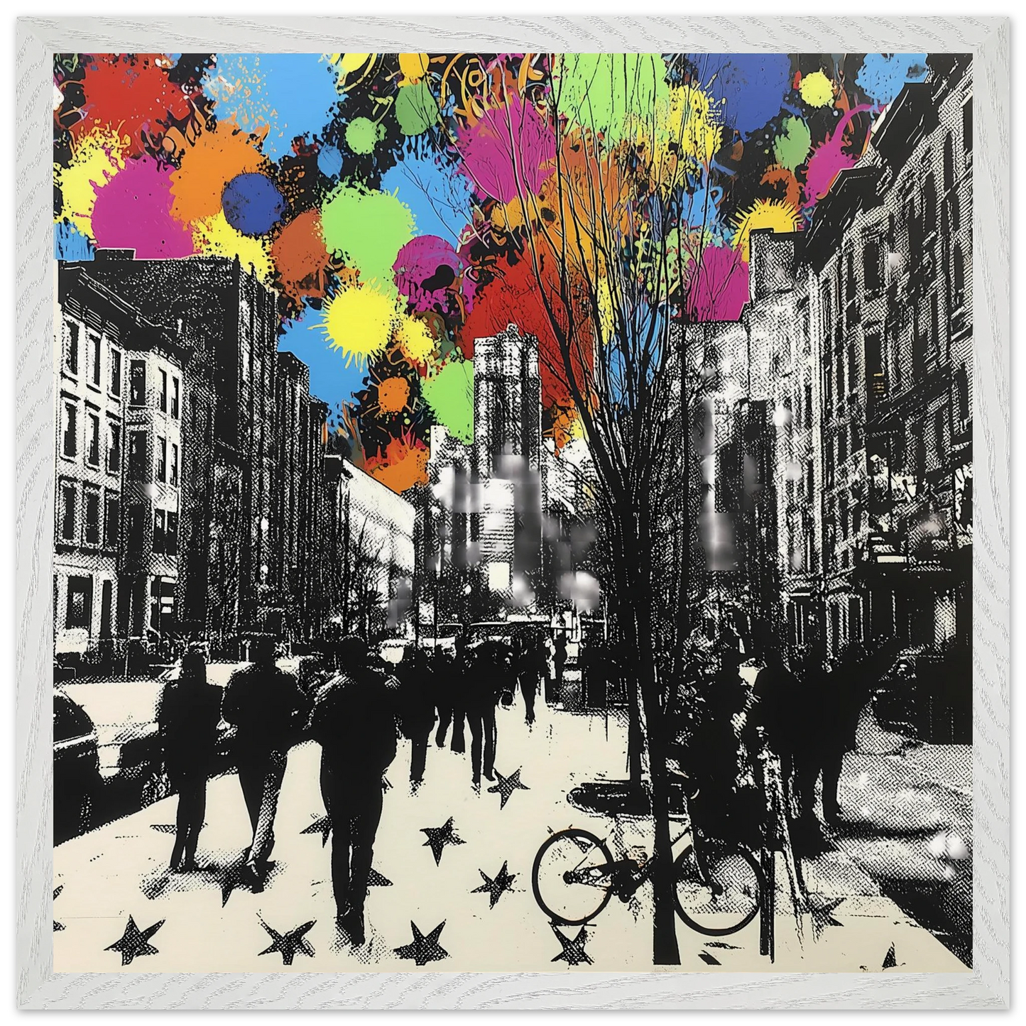 Rue en Éclats — tableau encadre bois — vue 12 — art mural STNCL