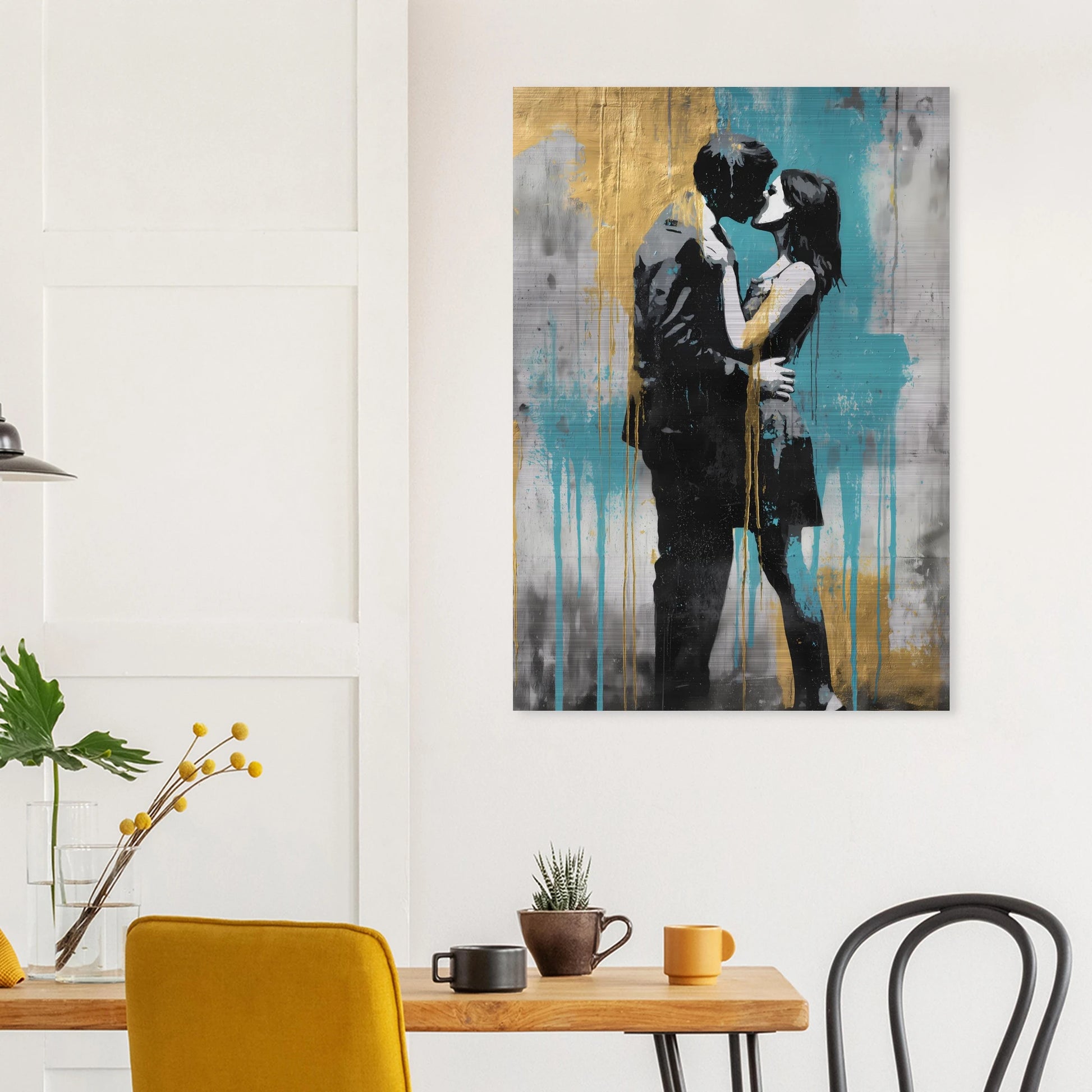 Baiser au Pochoir — tableau aluminium — vue 8 — art mural STNCL