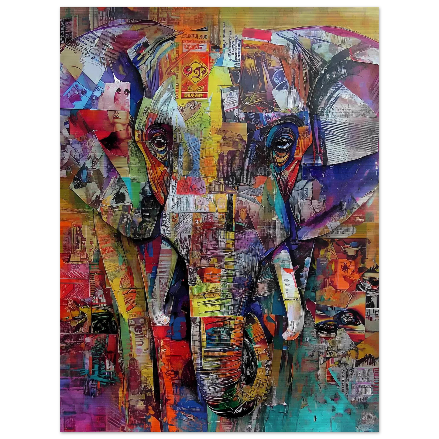 Éléphant de Papier — tableau aluminium — vue 2 — art mural STNCL
