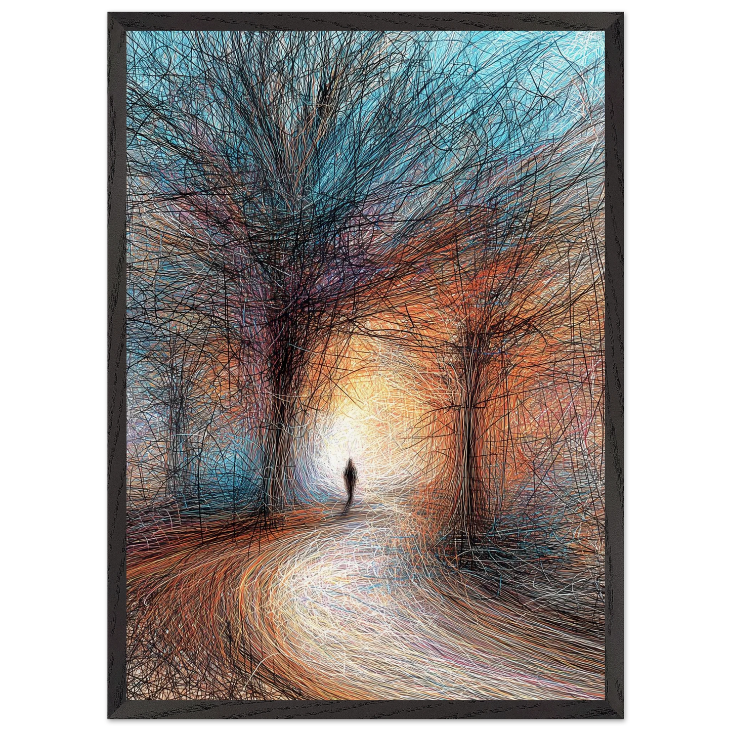 Vers la Clarté — tableau encadré bois — vue 10 — art mural STNCL