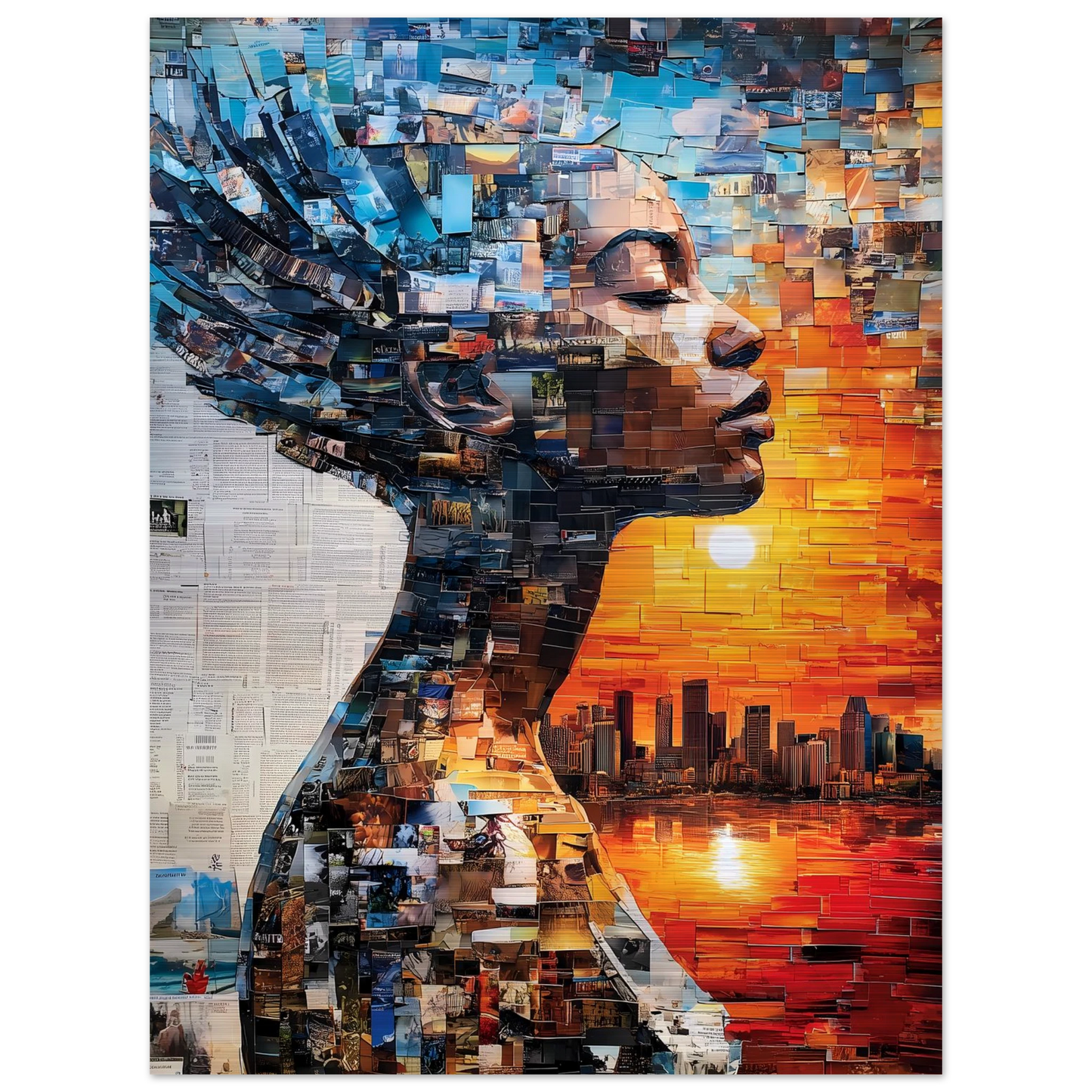 Horizon de Papier — tableau aluminium — vue 2 — art mural STNCL