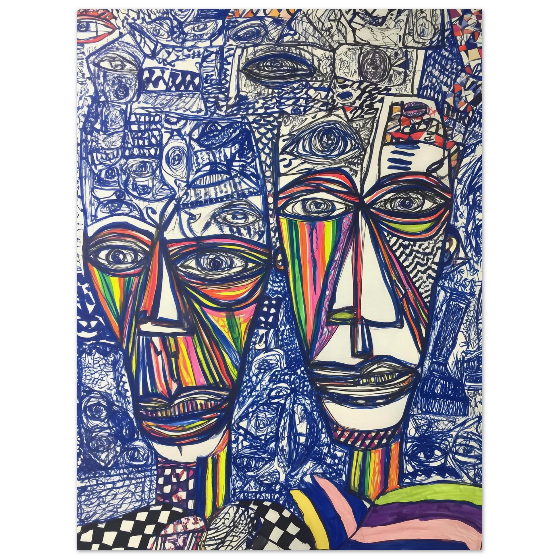 Deux Visages au Feutre — affiche d'art — vue 2 — art mural STNCL